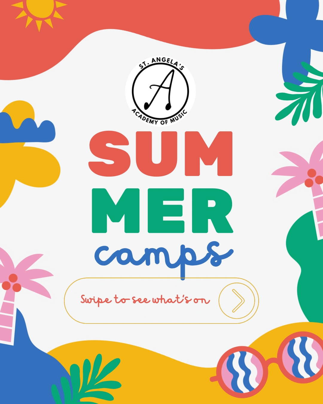 Summer Camps ☀️
St. Angela’s are delighted to be running 4 weeks of summer fun. Led by our expert team, these camps will be full to the brim with music making, team building, and lots of fun. Spaces are limited so sign up now to avoid disappointment.
🎶 Songwriting Camp: 29th June - 3rd July
For ages 12 - 17 years
🎸 Rock Camp: 6th July - 10th July
For ages 13 - 17 years
✨Creative Summer Camp Week 1: 13th July - 17th July
✨Creative Summer Camp Week 2: 20th July - 24th July
For ages 7 - 12 years
All sign-up forms can be found in our bio and our website.