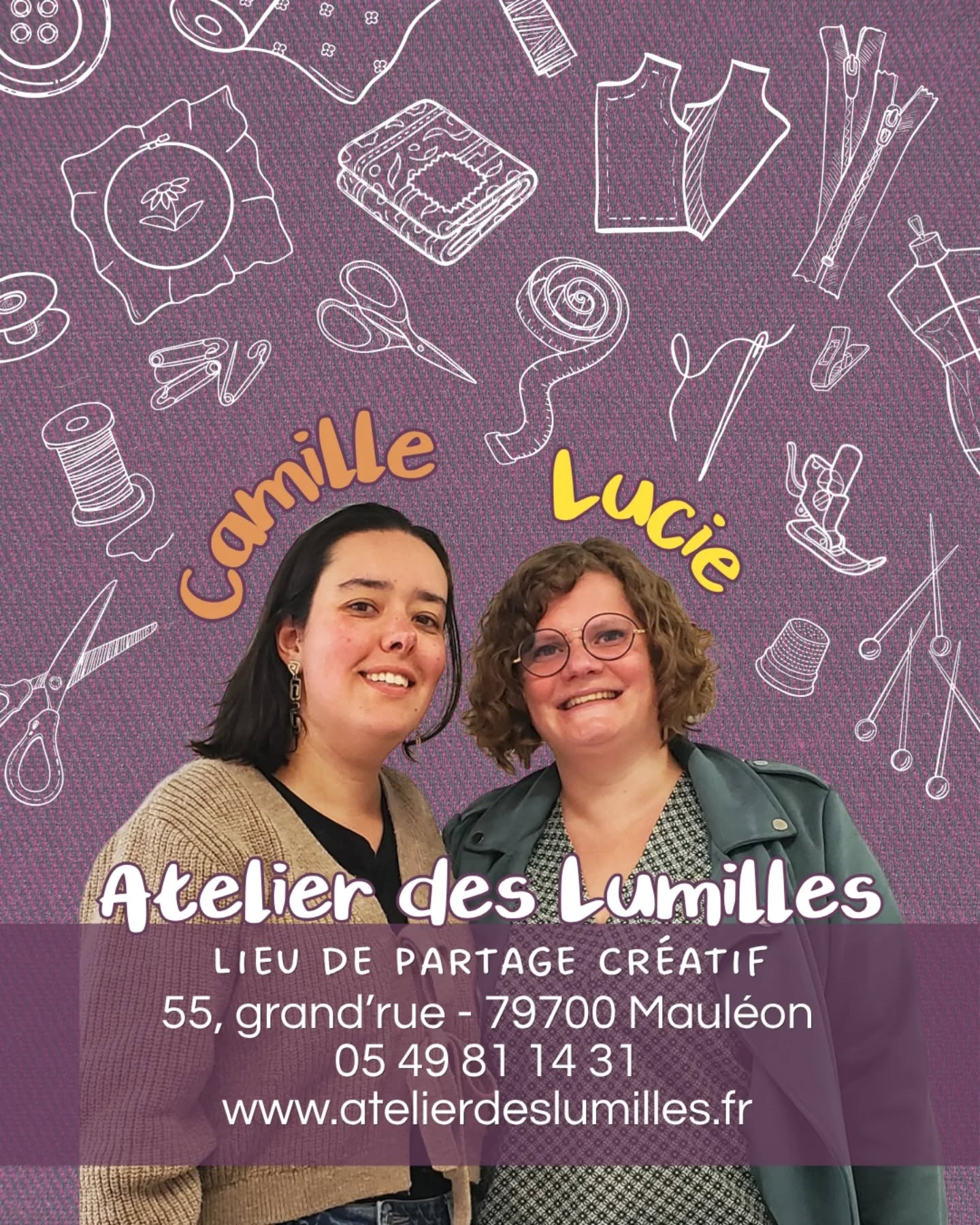 Pour fêter nos 500 abonnés, nous vous avons préparé une petite série de publications pour nous (re)présenter 🥳✨️
Aujourd'hui, nous vous reparlons du projet dans sa globalité : ATELIER DES LUMILLES, un lieu de partage créatif à Mauléon (79)
🤩 L'Atelier des Lumilles est un atelier partagé à destination des professionnel.le.s et des amateur.ice.s.
Un espace équipé pour créer dans de bonnes conditions mis à disposition.
• CRÉATION SUR MESURE - Pour que vos projets prennent vie 🎭 :
Conception de costumes de spectacle
Création de vêtements sur mesure
Réalisation de patrons à vos mesures
Confection d'accessoires
• ESPACE PROFESSIONNEL - Atelier partagé à la carte 🪡 :
Matériel disponible sur réservation (table de coupe, presse à repasser, piqueuses plates, surjeteuses industrielles, machines à coudre familiales, matériel de couture et choix de fils)
• COURS DE COUTURE - Accompagnement sur vos projets 😍 :
Ateliers collectifs ou cours particulier
Accompagnement personnalisé sur le projet de votre choix
Tous niveaux : apprendre la couture ou approfondir ses connaissances
Machines familiales et industrielles incluses
Matériel inclus (choix de fils et outils).
• COIN MERCERIE - Équipez-vous à prix tout doux ! 🧵
Matériel de base dans un commerce de proximité
Nos recommandations pour débuter
Nos coups de cœur originaux
Des accessoires pour se faciliter la couture
Des patrons pour tous et toutes
Des coupons de tissus sélectionnés avec soin
Du matériel de broderie
Des kits créatifs
Des idées cadeaux...
... et maintenant vous pouvez retrouver notre sélection de produits sur notre boutique en ligne : www.atelierdeslumilles.fr !
• Mais aussi des PARTENAIRES LOCAUX !
Ateliers créatifs
Retouches
Vente de tissus trimestrielle
Révision et réparation de machines
Vente de machines à coudre...
... plus de détails dans une prochaine publication !