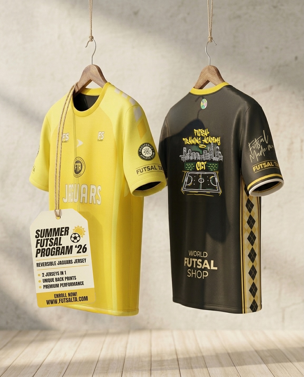 ☀️🖤💛 The countdown is on.
In just a few days, players from across the Charlotte area will step onto the court for our new All-Inclusive Summer Program.
And yes… they’ll be doing it in this year’s Summer Training Jersey 👀
Designed exclusively for Summer 2026, this reversible jersey features two unique looks in one kit, giving players a fresh style whether they’re training, competing, or representing the FTA Jaguars community.
If you’d like one for your player, you can order directly through the tagged product on this post. 🏷️⚽
But the jersey is only part of the story.
What has us most excited is seeing the response from families.
Waitlist invitations have already gone out. Registrations started immediately. Players from across Charlotte, Lake Norman, Ballantyne, Huntersville, Concord, and surrounding areas are already getting ready for a summer built around consistent training, competition, and development.
Morning technical training.
Evening futsal sessions.
Weekend games and play.
All at our new home facility with 2 futsal courts and 1 soccer field.
The goal isn’t simply to stay busy this summer.
The goal is to return in August sharper, more confident, and with hundreds of additional quality touches, decisions, and game situations behind you.
If you’re still hoping to get involved, join the waitlist. We’ll continue reaching out to families as opportunities become available and group planning continues.
Summer starts in just a few days. ☀️⚽
#FutsalTA #FTAJaguars #CharlotteFutsal #YouthFutsal #SummerTraining