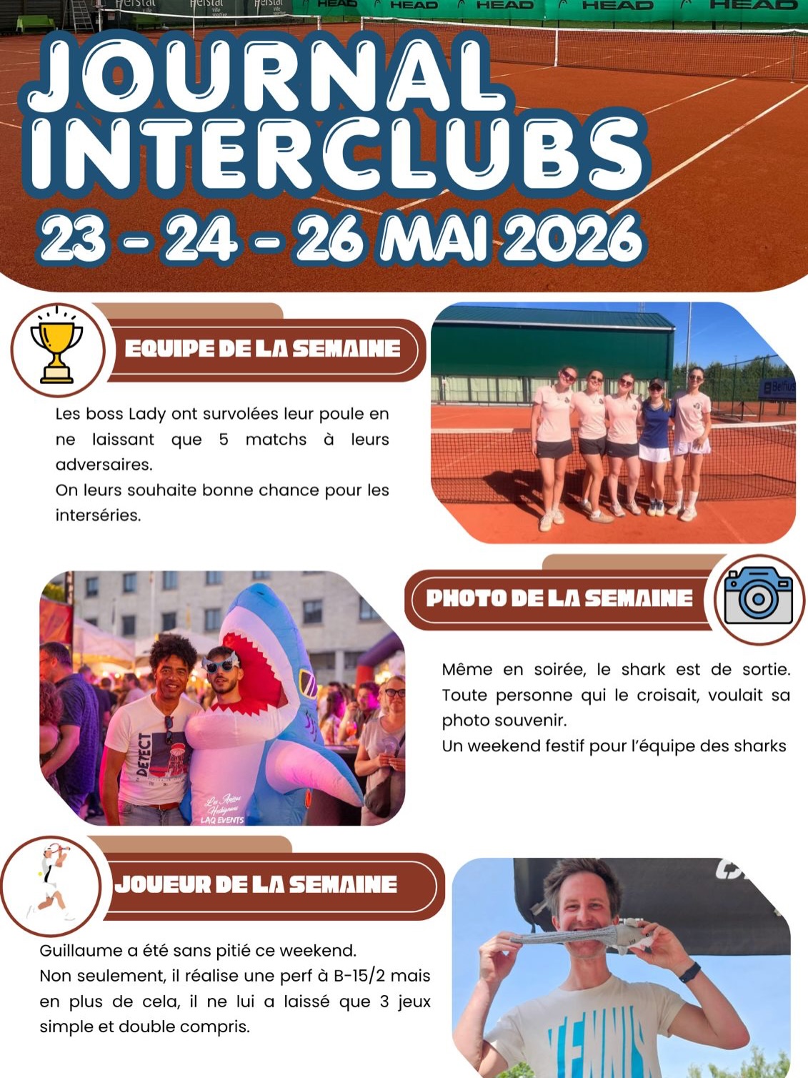 Journal des interclubs de ce long weekend de Pentecôte 😎☀️
Félicitations à toutes les équipes qui ont chercher leur qualification pour les interséries 👏🏻