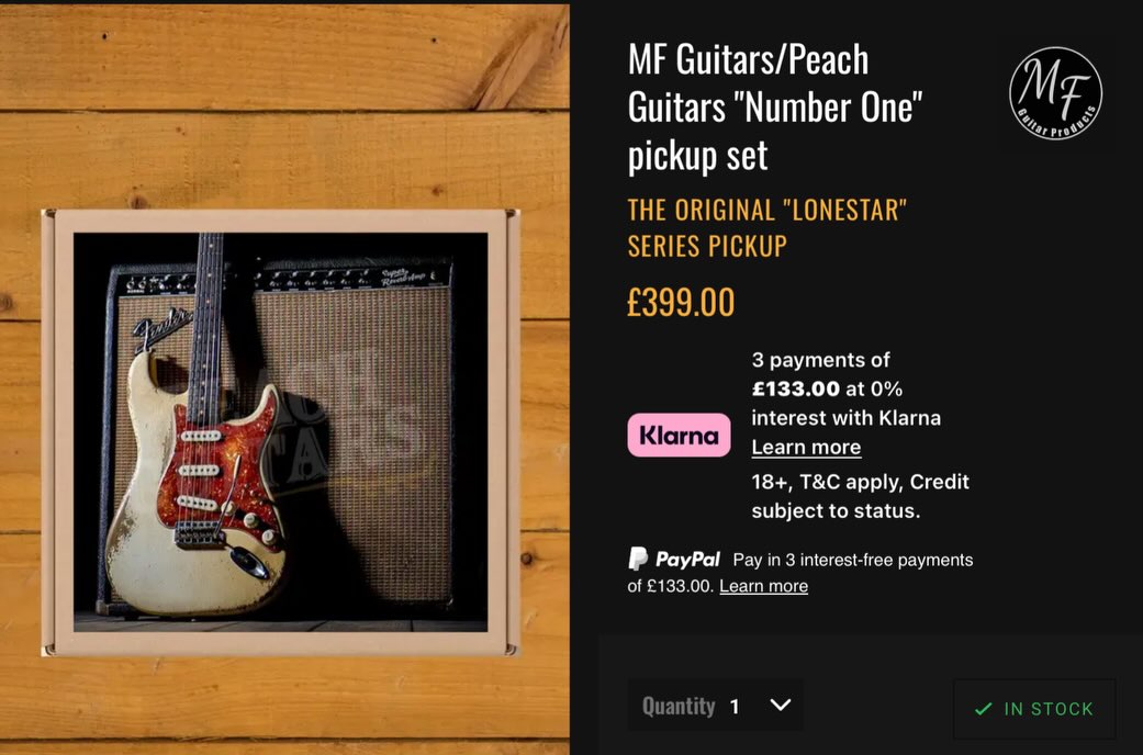 A range of @mfguitars pickups now in stock @peachguitars ………
