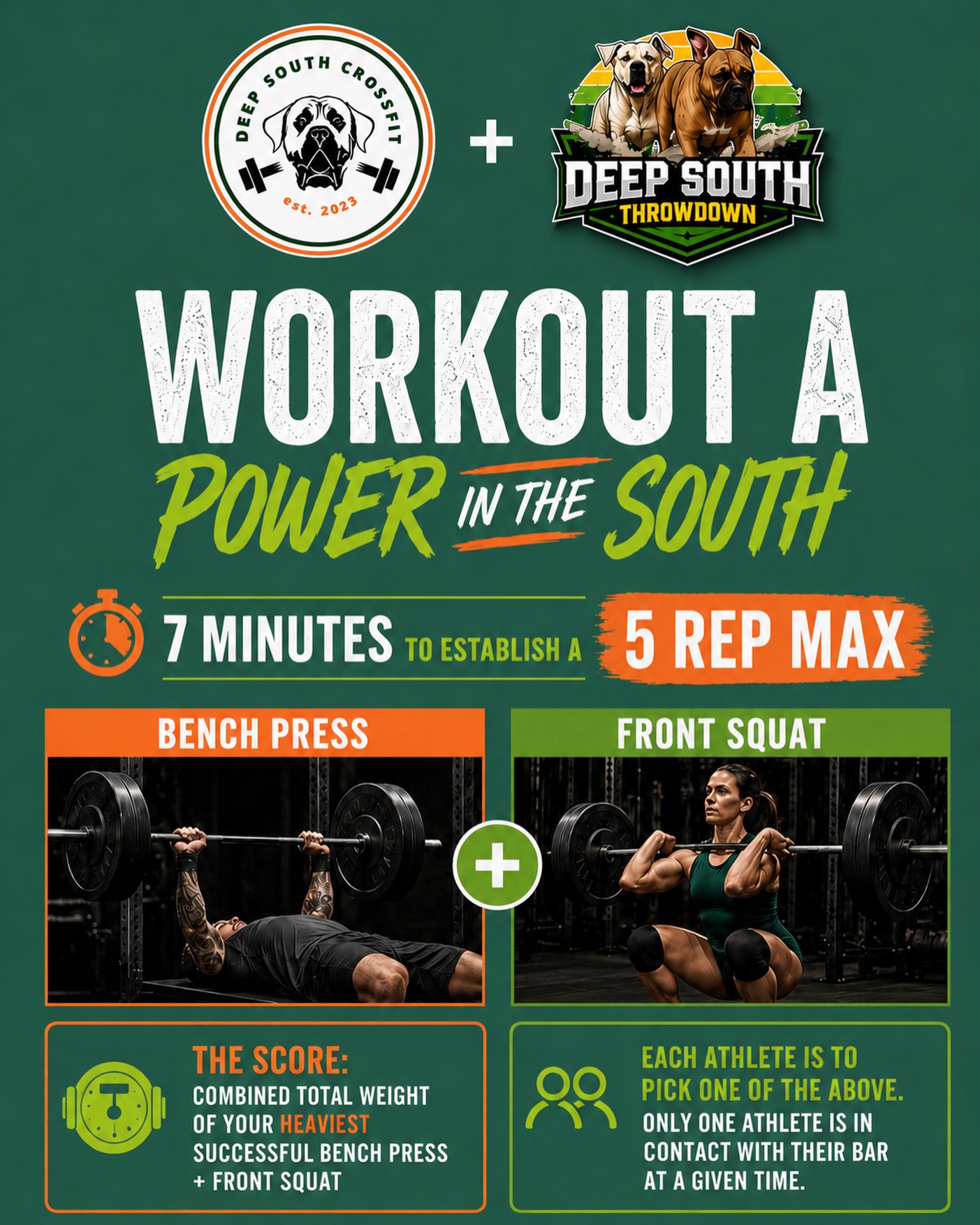 4 DAYS TO GO 🔥🔥🔥
Workout A to kick the day off!
DEEP SOUTH THROW DOWN 2026 💪🏽
#deepsouthcrossfit #deepsouththrowdown