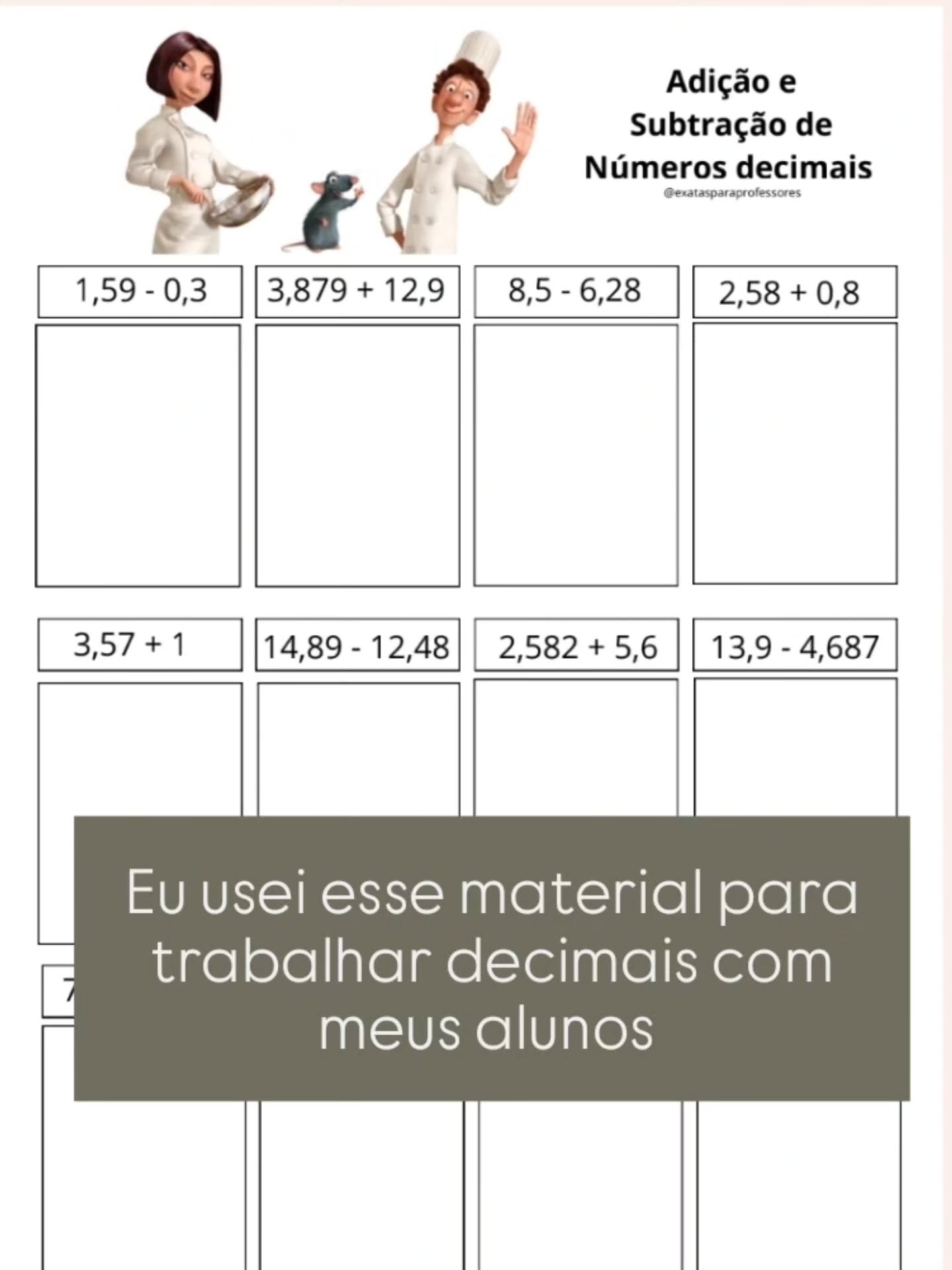 Seus alunos colando figurinha e aprendendo decimais ao mesmo tempo… isso existe! 🎴✨
O Figurinha dos Decimais é uma atividade temática onde cada resposta certa garante uma figurinha para completar o álbum!
A turma não para até completar! 😄
✅ Trabalha números decimais de forma lúdica
✅ Aluno aprende sem perceber que está estudando
✅ Quebra o bloqueio e aumenta a autoestima
✅ Pronto para imprimir e usar amanhã
Funciona para sala de aula e reforço escolar — e o melhor: você não precisa preparar nada, é só imprimir! 🖨️
👇 Comenta DECIMAIS aqui embaixo e eu te mando o link direto!