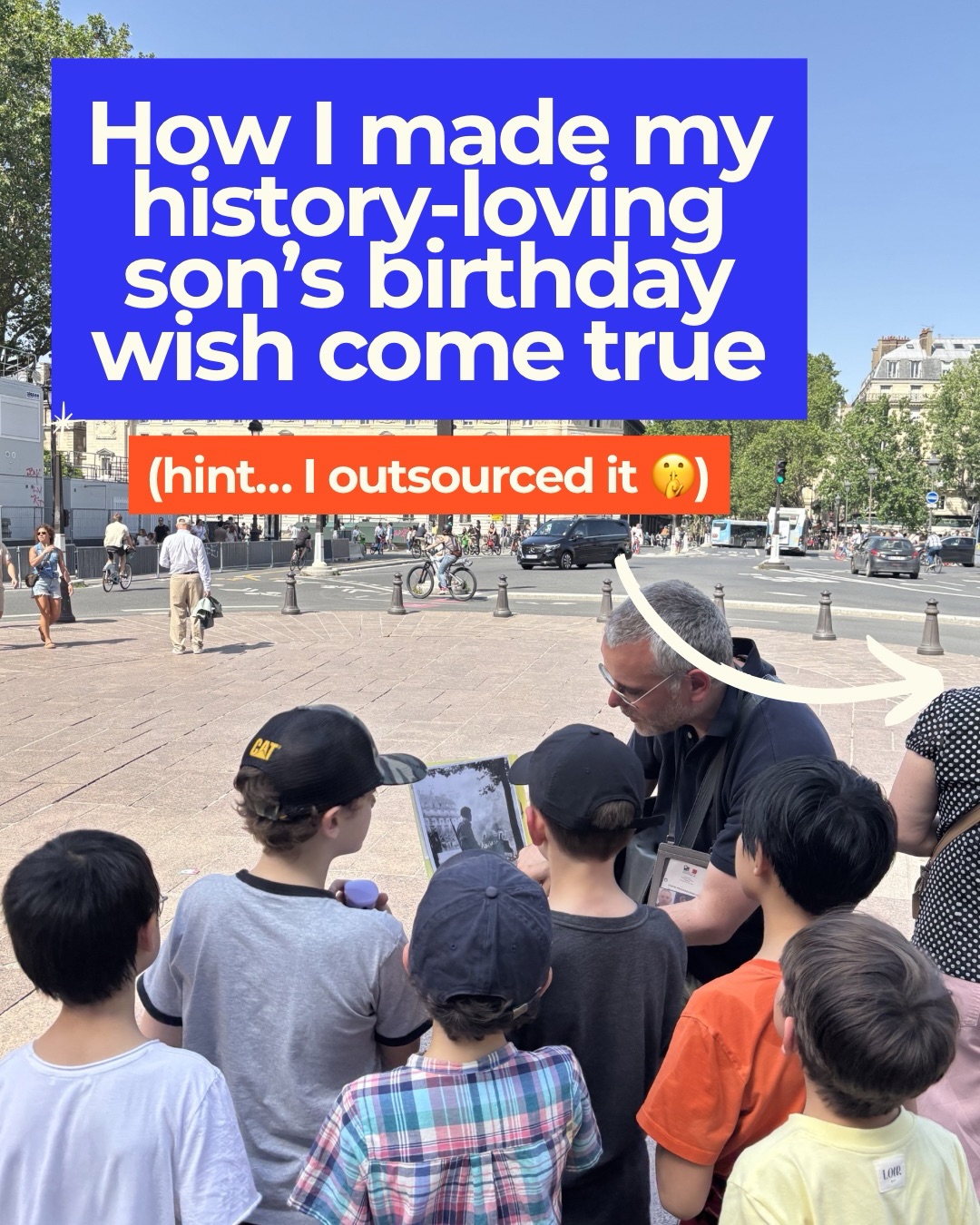 Reminder: tours aren’t just for tourists! Over the weekend we celebrated my history-obsessed son’s birthday with his friends and we took a more, er, “scholarly” approach this year 🤓 and hired my friend Rémy @lego_odyssey to do a mini WWII walking tour on the Left Bank. Rémy is great with kids and has a special interest in WWII history and it went over really well with our little group of kids ranging from 8-10 years old. If only it could have been a cooler day 🥵 but we kept spirits up with misters and frequent water stops.
I love seeing how my kids’ special interests have gotten more profound over the years and how their idea of “fun” has evolved, which we try to lean into both at home and when we travel. Merci Rémy for a memorable afternoon!
