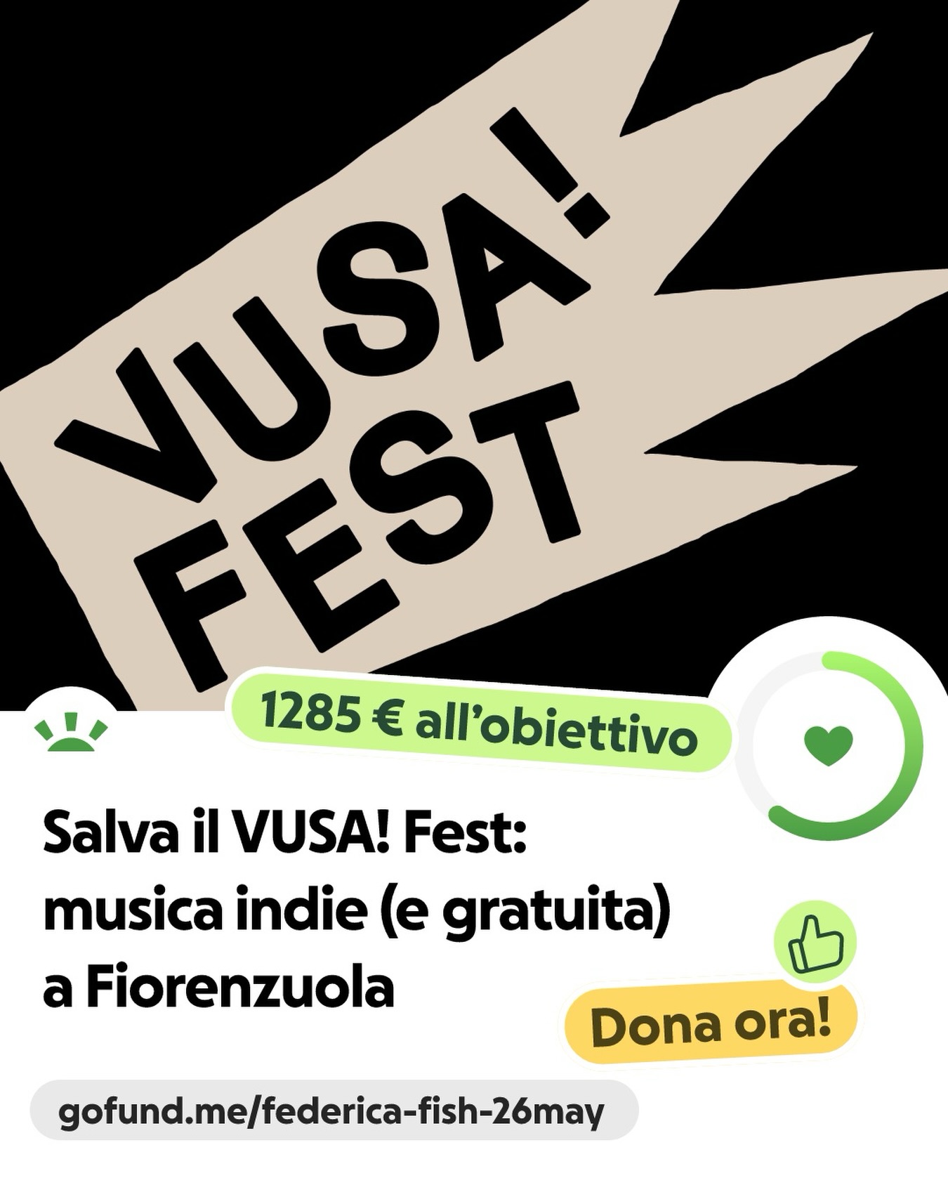 Sì, vi stiamo chiedendo questo sforzo.
Ma come sapete, l’anno scorso il meteo non è stato clemente e non ci ha garantito di avere fondi sufficienti per la seconda edizione del festival.
Potevamo arrenderci? Certo. Ma siamo 30 ragazzi testardi che credono che Fiorenzuola e la provincia di Piacenza meritino un festival indie pazzesco e gratuito. Dal 25 al 28 giugno vogliamo riprovarci, con una lineup incredibile e un’area food da scoprire.
Ma da soli non ce la facciamo. Senza bandi o grandi sponsor, il VUSA! Fest quest’anno vive solo grazie a VOI.
Abbiamo lanciato una raccolta fondi su GoFundMe per coprire i costi di sicurezza, tecnici e artisti, mantenendo l’ingresso gratuito per tutti.
Aiutaci a salvare il festival. Ogni micro-donazione è il mattone che tiene in piedi il nostro palco. 🧱✨
LINK NELLA BIO PER DONARE
#SaveVUSA #VUSAFest2026 #IndieItaliano #SupportLocalMusic #Piacenza