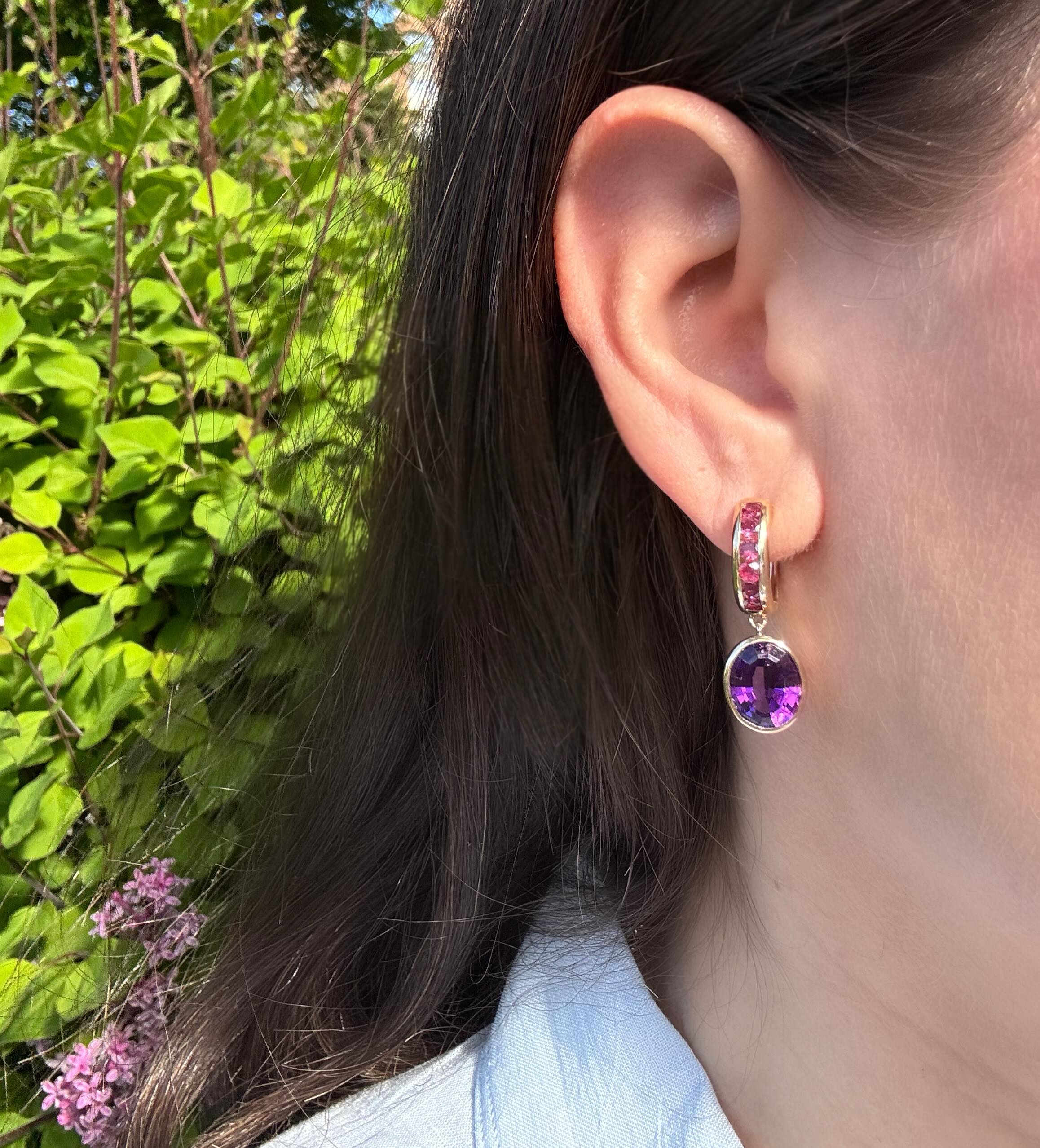 Originally in a pair of very heavy earrings that didn’t feel wearable, these stones were sentimental to my client and we wanted to make her something she’d reach for often ❤️💜