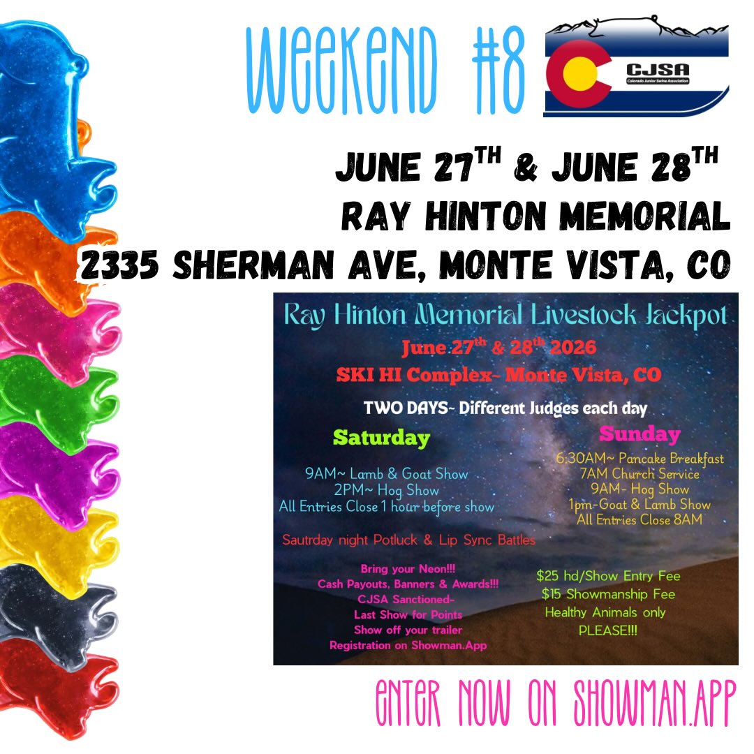 The final weekend is here! Join us in Monte Vista this weekend to close out the 2026 season.