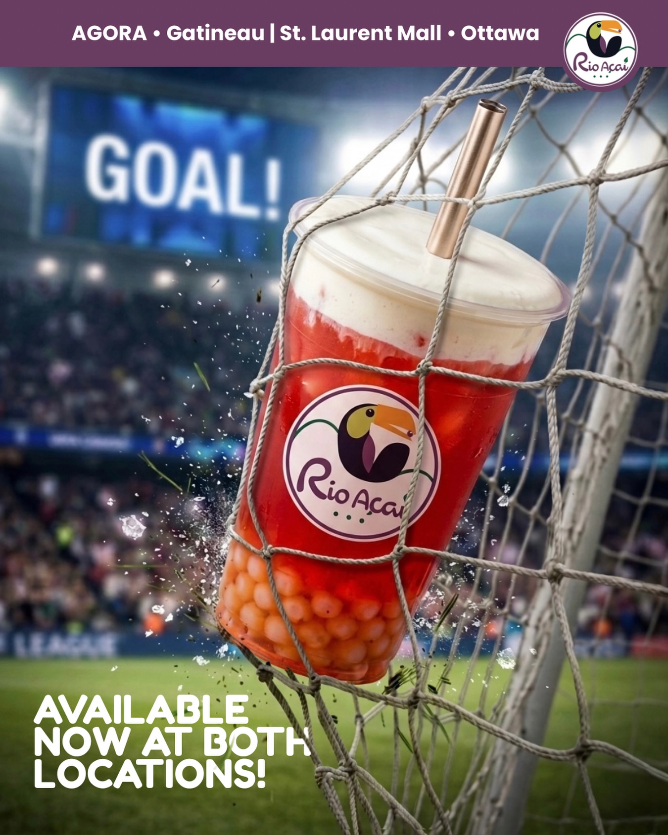 We scored the goal of the season 🧋
Boba Tea is now available at BOTH Rio Açaí locations!
📍 St. Laurent - Ottawa
📍 AGORA - Gatineau
Game on. Same passion, new flavour 🏆
-
Le but de la saison est marqué 🧋
Le Boba Tea est maintenant disponible dans NOS DEUX succursales!
📍 St-Laurent - Ottawa
📍 AGORA - Gatineau
Même passion, nouvelle saveur 🏆
#RioAcai #BubbleTea #OttawaFood #Gatineau #OttawaEats