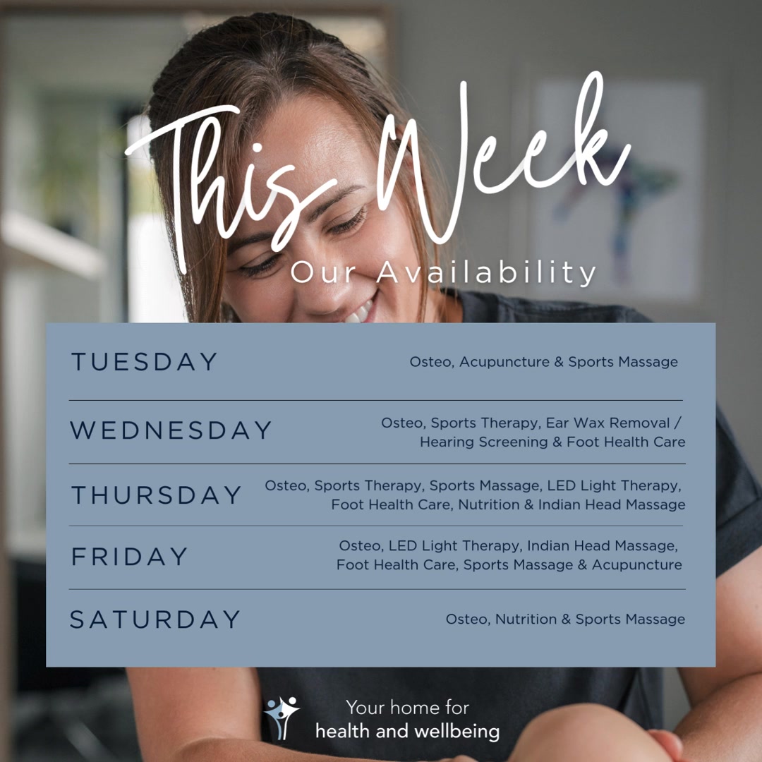 Happy Half Term...and the sunshine is here 😎 If you're in need this week, please don't hesitate to call. We have availability for Osteopathy, Massage, Acupuncture, Foot Health Care, Sports Therapy, Ear Wax Removal / Hearing Screenings, Reformer Pilates, Yoga and more. To see specific appointment times, or to book yourself in, just visit our website (link in our bio) or call us on 01256 770022 and we'll be happy to help 😊 #physicalbalance #basingstokeclinic #thestudioatphysicalbalance #osteopathybasingstoke #massagetherapybasingstoke #acupuncturebasingstoke #sportstherapybasingstoke #foothealthcarebasingstoke #reflexologybasingstoke #advancedelectrolysisbasingstoke #earwaxremovalbasingstoke #ledlighttherapybasingstoke #sportsmassagebasingstoke #fullbodysportsmassagebasingstoke #podiatrybasingstoke #vitamininjectionsbasingstoke #cryotherapybasingstoke #nutritionbasingstoke #hotstonemassagebasingstoke #swedishmassagebasingstoke #indianheadmassagebasingstoke #aromatherapymassagebasingstoke #headneckandshouldermassagebasingstoke #sportsmassagebasingstoke #reformerpilatesbasingstoke #pilatesbasingstoke #yogabasingstoke