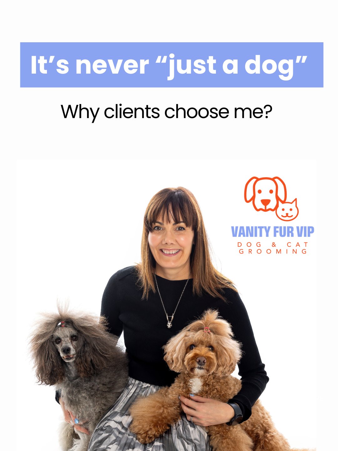 🧡 Why clients choose to work with me 🧡
I don’t treat grooming as a quick wash, dry and trim.
I treat it as a relationship built on trust and skill. The first thing I do with any dog is build trust, without trust, grooming becomes much harder.
A dog who feels scared, unsure or overwhelmed is far less likely to enjoy grooming. This is where my approach may not be for everyone.
If you see your dog as “just a dog” and simply want them groomed as quickly as possible, I’m probably not the groomer for you.
That isn’t how I see them. Every dog is an individual.
Your dog may be perfectly happy at home, but a grooming salon is a very different environment. New sounds, new smells, different tools, handling, dryers, clippers, scissors… and they don’t understand why it’s all happening.
That’s why I take time to get to know them.
I learn what they enjoy. I notice what they dislike. I work out where they need more support. I adapt the groom to the dog in front of me.
Many of the dogs I groom are excited to come and see me, often dragging their owners up the drive because they know I listen, I don’t rush them, and I don’t force them through a groom.
This isn’t only about comfort. It’s also about skill and doing the best job for your dog.
Every groom is tailored to their coat, shape, lifestyle, behaviour, comfort levels and what is realistic for you to maintain at home.
My approach is built on:
🧡 Holistic Care
🧡 Respect & Compassion
🧡 Trust & Integrity
🧡 Sustainability
So if you want someone who sees your dog as an individual, takes pride in the finish, and cares about how your dog feels as much as how they look…
Then you’re in the right place.
Want to know more about how I work? Message me.
Love,
Melanie @ Vanity Fur VIP x
#vanityfurvip