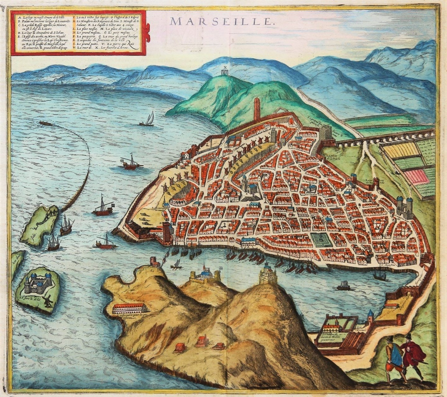 #MapMonday On this day in 1720, the Ship Le Grand St Antoine reached Marseille, causing Europe's last major bubonic plague outbreak which ended up killing around 100,000 (~half the city’s population).
This Marseille map is from 1623 and by Georg Braun and Frans Hogenberg (https://www.cartahistorica.com/our-catalogue/europe/france/marseille/)
