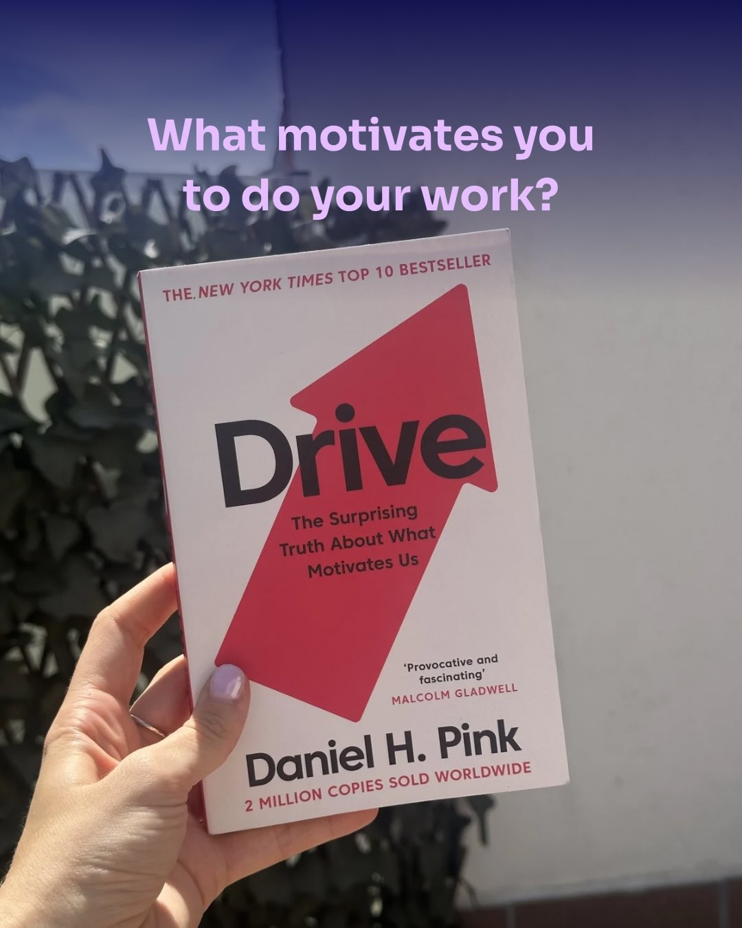 I’m a big fan of non-fiction books and this was one of my most recent favourites!
In a world of AI, now is the time to be questioning our careers. But one of the most important questions you can ask is if it motivates you.
Pink raises some super interesting theories about what does motivate humans, and if you’re looking to reflect more on how you can be motivated by your career, then this is definitely a read I recommend!