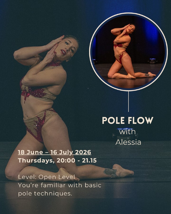 Pole Flow is back ✨
Ihr habt euch gewünscht, Pole Flow ohne Heels wieder im Stundenplan zu sehen und wir haben zugehört 😍 Auch hier möchten wir euch den Sommer versüssen und bis zur Sommerpause ein Special in unseren regulären Klassen anbieten:
Donnerstags
20.00 bis 21.15 Uhr
Pole Flow mit Alessia • Open Level
Voraussetzungen: Du beherrschst 1 bis 2 Front und Back Spins, Climbs sowie einen Pole Seat.
Fliessende Sequenzen an der Pole werden mit Bodenelementen und einzelnen Figuren kombiniert. Der Fokus liegt auf Musikalität, Bewegung und der Freude daran, alles miteinander verschmelzen zu lassen 💫
Barfuss oder in Socken. Ganz ohne Heels.
Sei dabei ✨
.
Pole Flow is back ✨
You asked for Pole Flow without heels to return to the schedule and we listened 😍 We would also love to make your summer a little sweeter by offering a special class in our regular timetable until the summer break:
Thursdays
8.00 pm to 9.15 pm
Pole Flow with Alessia • Open Level
Requirements: You can do 1 to 2 front and back spins, climbs and a Pole Seat.
Flowy sequences on the pole will be combined with floorwork and individual tricks. The focus is on musicality, movement and the joy of letting everything connect together 💫
Barefoot or in socks. No heels needed.
Join us ✨
.
.
.
.
.
.
.
.
.
.
.
.
#flow #dance #poleflow