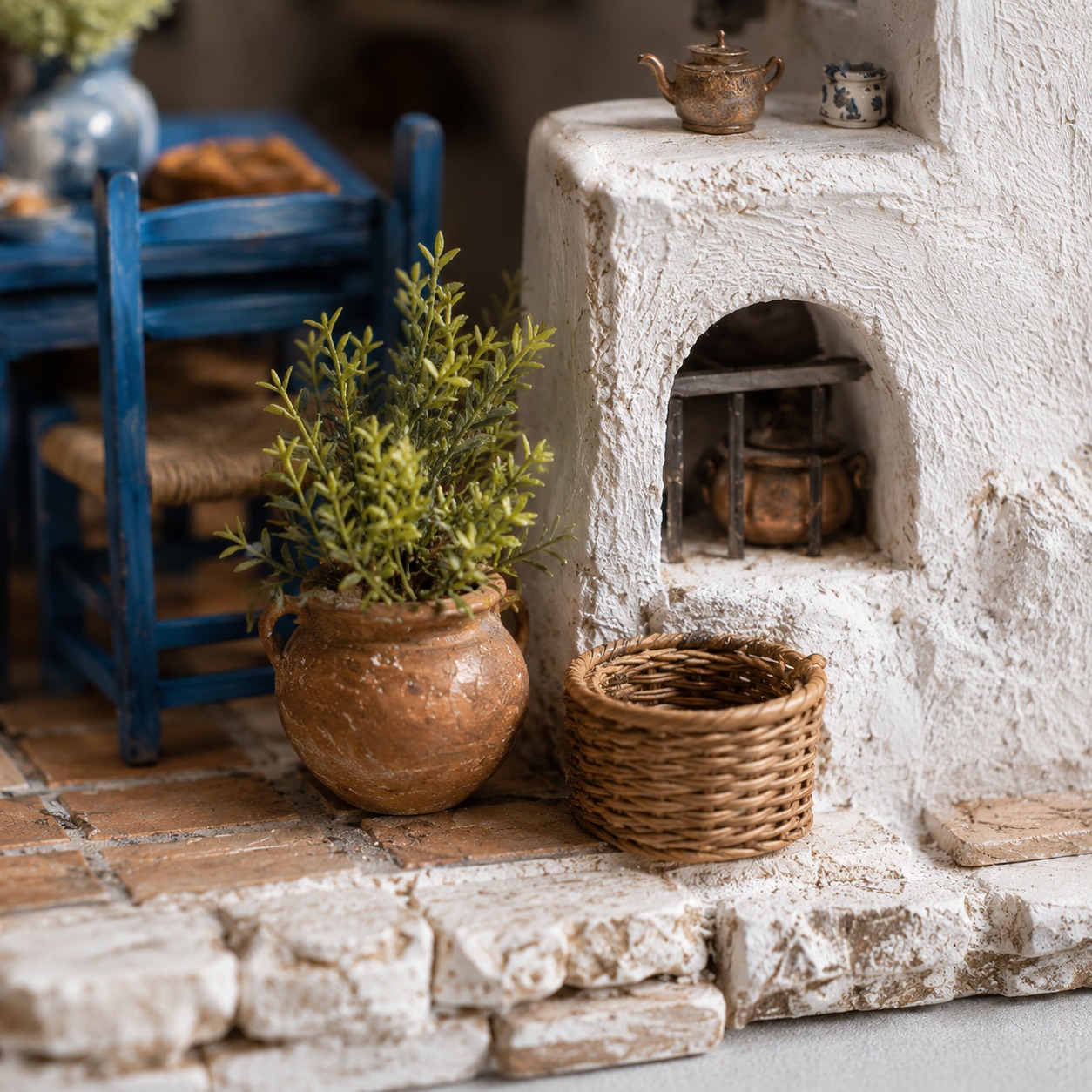 “I saw the ladle leave on its own,” insists the village goat. Suspicious? Absolutely. Swipe for closeups of the blue chairs, sunbaked tiles, stucco walls, and the inspiration board behind this tiny Crete house interior. Full blog post coming soon!
#smallworldminiatures #miniatureart #miniaturediorama #cretehouse #greekinspired #dollhouseminiatures #tinyworld #modelmaking