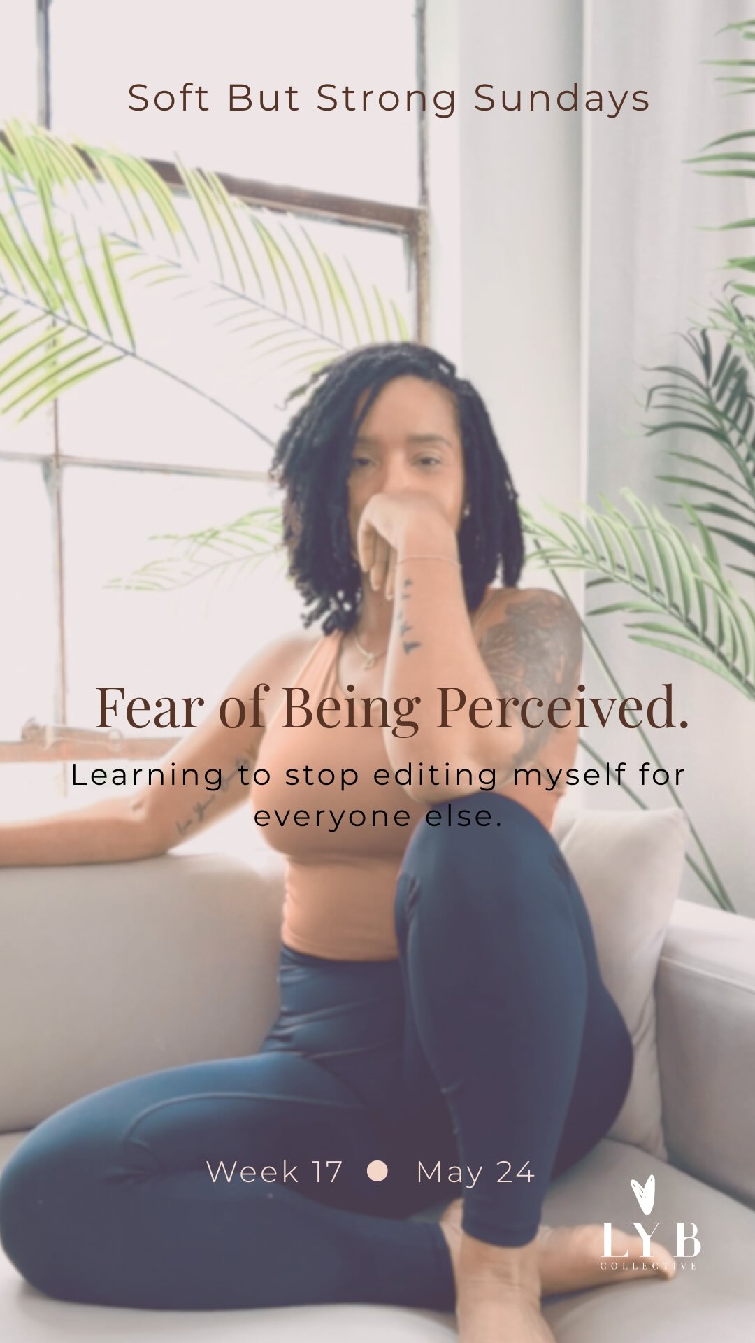 Week 17 • May 24: The Fear of Being Perceived
What’s something you would do differently if you stopped worrying about how you were being perceived?
Also, today is the last day to get this shirt for $20! Grab the All Bodies Tank at LYBCollective.com!
#loveyourbeauty #lybcollective #softbutstrongsunday