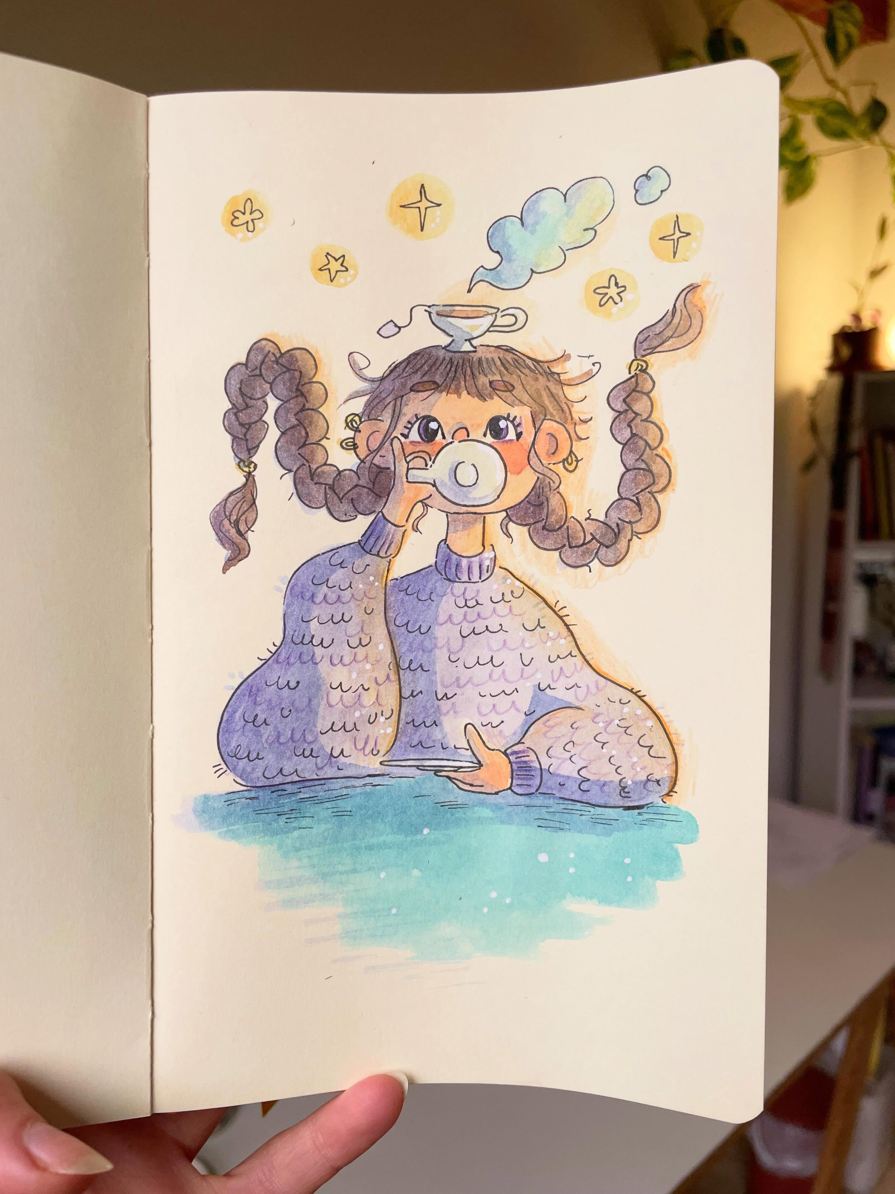 I loved this design of @mrtina.c so much I
just had to participate in
the “draw this in your style” challenge! 💖😊🌸
Watercolour & pen 🖌️🎨!
I agree that slow mornings
& tea time is the absolute best!
Thank you @mrtina.c for hosting this challenge!
Love, Sofi
#mrtinadtiys2 #drawthisinyourstylechallenges #dtiys2026 #drawingchallenges #watercoloroftheday