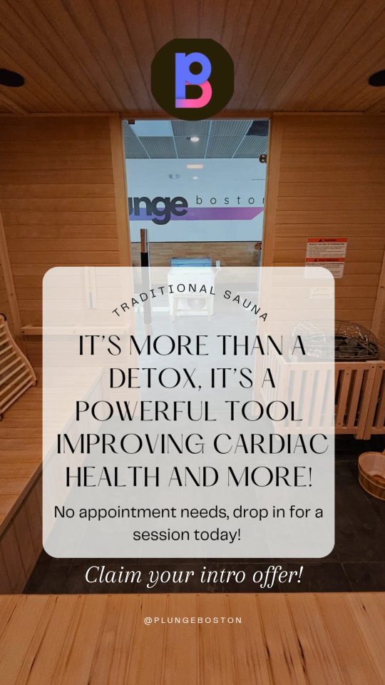 At Plunge Boston we see sauna as way more than just “detox.”
Comment "HEAT" for your intro offer code!
Traditional sauna use can support: 🔥 Cardiac & cardiovascular health
🧠 Stress management + nervous system regulation
💪 Muscle recovery after training
🦴 Relief from chronic aches & pain
😴 Better relaxation and recovery
The heat challenges the body in a controlled way, helping you recover, adapt, and reset both physically and mentally.
Whether you’re an athlete, dealing with everyday stress, or just trying to feel better in your body, sauna can be a powerful part of your wellness routine.
Come experience the reset. ♨️
No appointment needed!