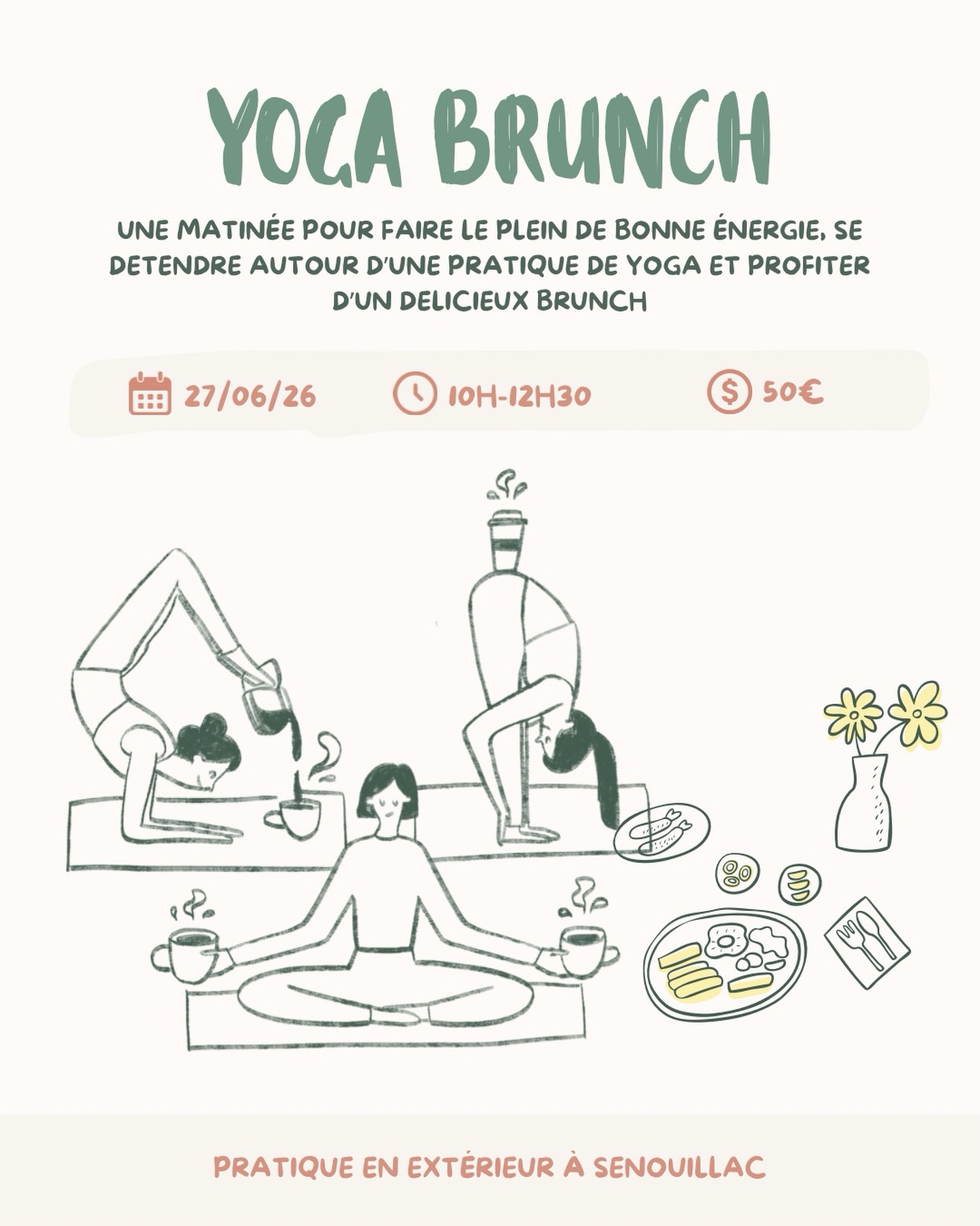 Nous vous invitons, Céline et moi à nous rejoindre le temps d’une matinée pour faire le plein de bonnes énergies, passer un moment convivial et se réveiller en douceur autour d’une pratique de yoga d’1h15 dans la nature et de profiter d’un délicieux brunch.
Pour réserver vous pouvez m’écrire 🌼
Bon dimanche ✨
#yogatarn #brunchtarn #yoga. #brunch #gaillacmaville