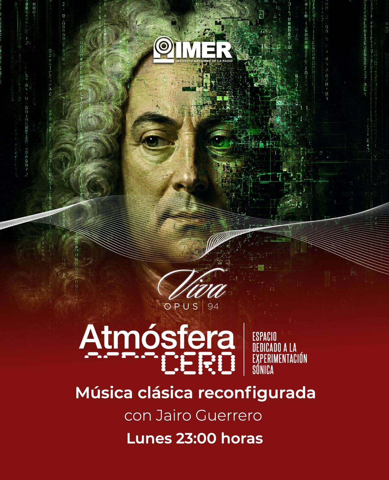 Esta noche, el módulo se desacopla nuevamente de Opus 94 para transmitir en Atmósfera Cero un nuevo episodio dedicado a la música clásica reconfigurada: relecturas de piezas del repertorio clásico universal desde la experimentación sónica.
Una travesía para escuchar cómo esas obras, conocidas por la memoria colectiva, pueden abrir otras cooerdenadas de escucha, cuando son atravesadas por el ambient, el drone, la electrónica y el arte sonoro.
-
Te invito a tripular la cápsula a las 23 Hrs (MX) a través de la señal 94.5 FM o en línea en www.imer.mx/opus
-