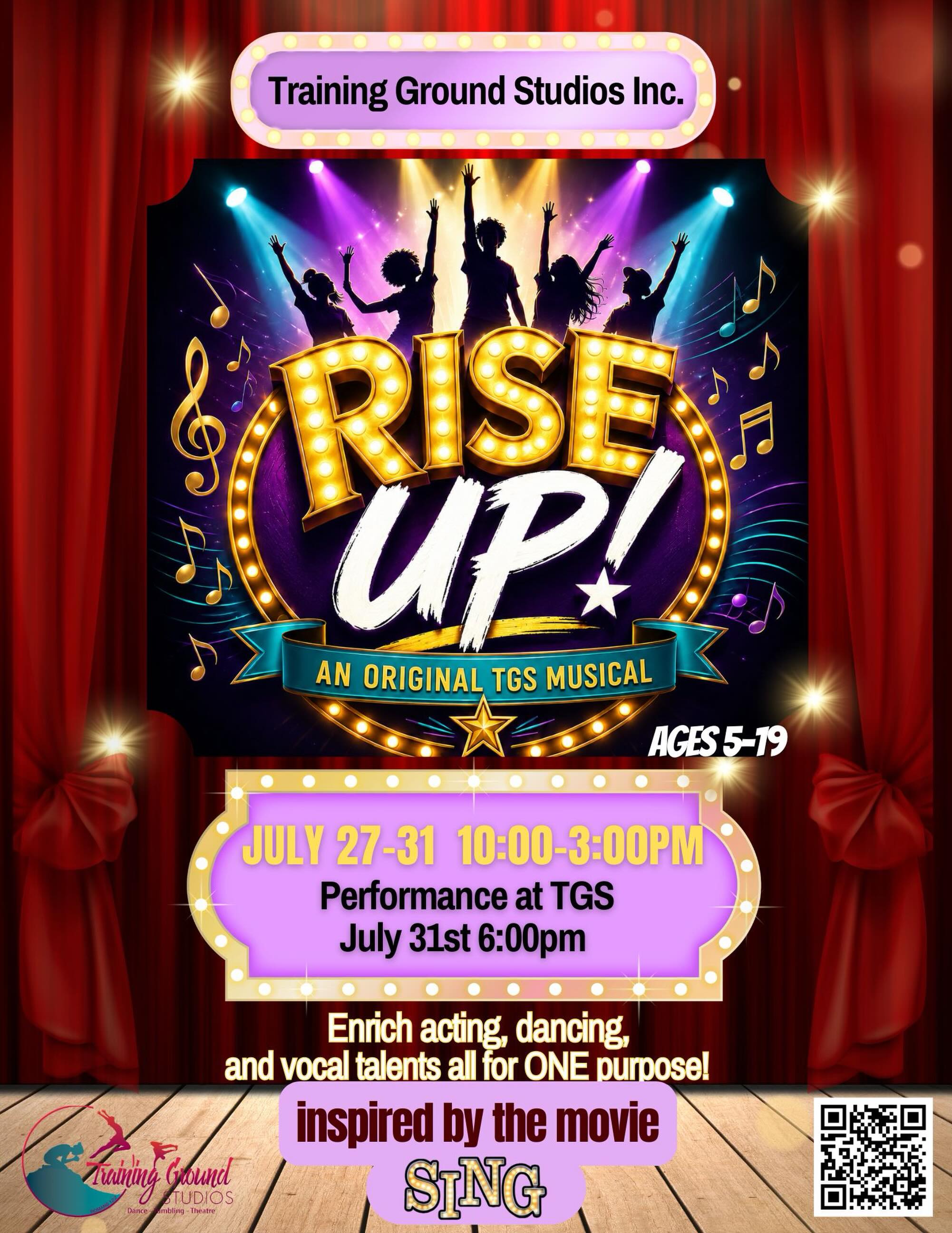 Find your voice.🎙️Take the stage.🌟Rise Up. 🎶 Filled with music, dance, laughter, and heart, Rise Up! is a high-energy musical that celebrates confidence, friendship, teamwork, and the power of believing in yourself! Join our summer camp offering five days of training in vocal, acting, and dancing with our talented team of directors!! We’re looking to showcase multiple unique talents while we rise together to accomplish ONE purpose - 🙌 #tgsmusical #summercamp #riseup #danceactsing #inspiretransformrenew