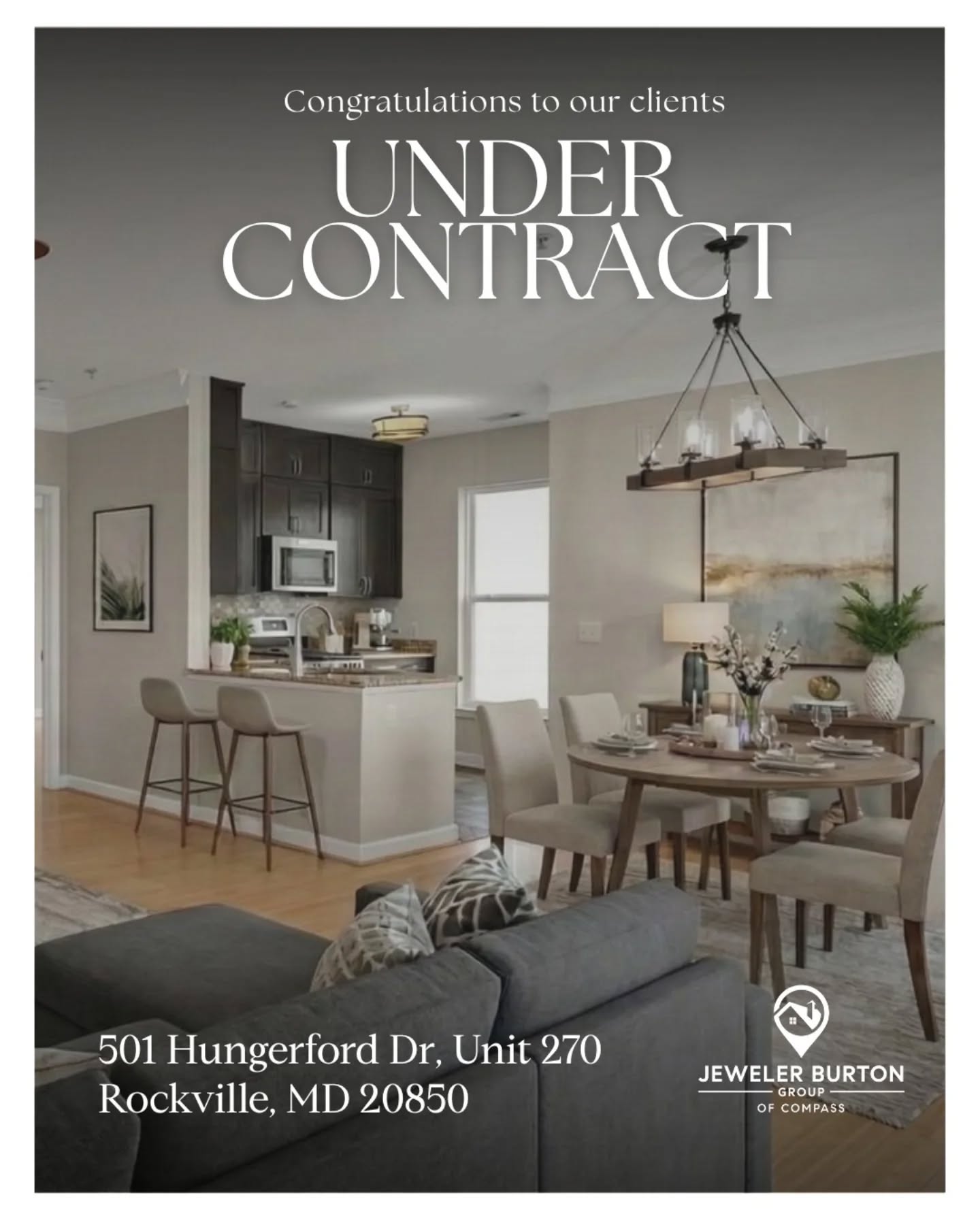 It's officially under contract.
Congratulations to our clients on 501 Hungerford Dr — we're so proud to have been part of this process.
Thank you for trusting us. We can't wait to see what comes next for you.
Are you looking to buy or sell in the DMV? Let's start the conversation.
📍 501 Hungerford Dr, Unit 270
Rockville, MD 20850
Geoff Chesman
Jeweler Burton Group of Compass
📞 202.369.5904
www.jewelerburton.com
#realestate #realtor #realtorli̇fe