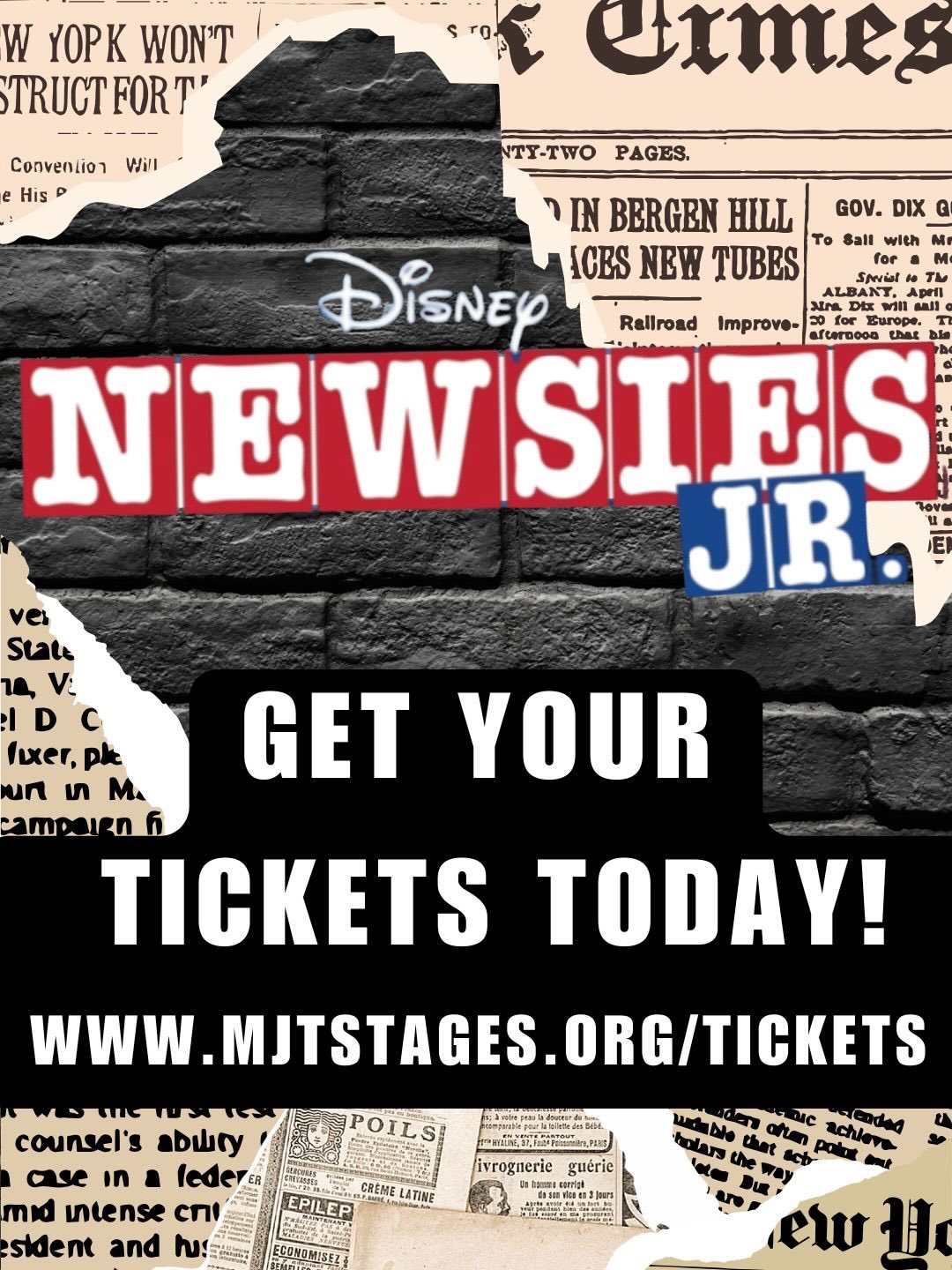 🎭 Seize the day and don’t miss Newsies Jr. at A Magical Journey Thru Stages!
Join us June 5–7 for an unforgettable show full of energy, music, and heart. Get your tickets today as seating is limited!
🎟️ Tickets: www.mjtstages.org/tickets