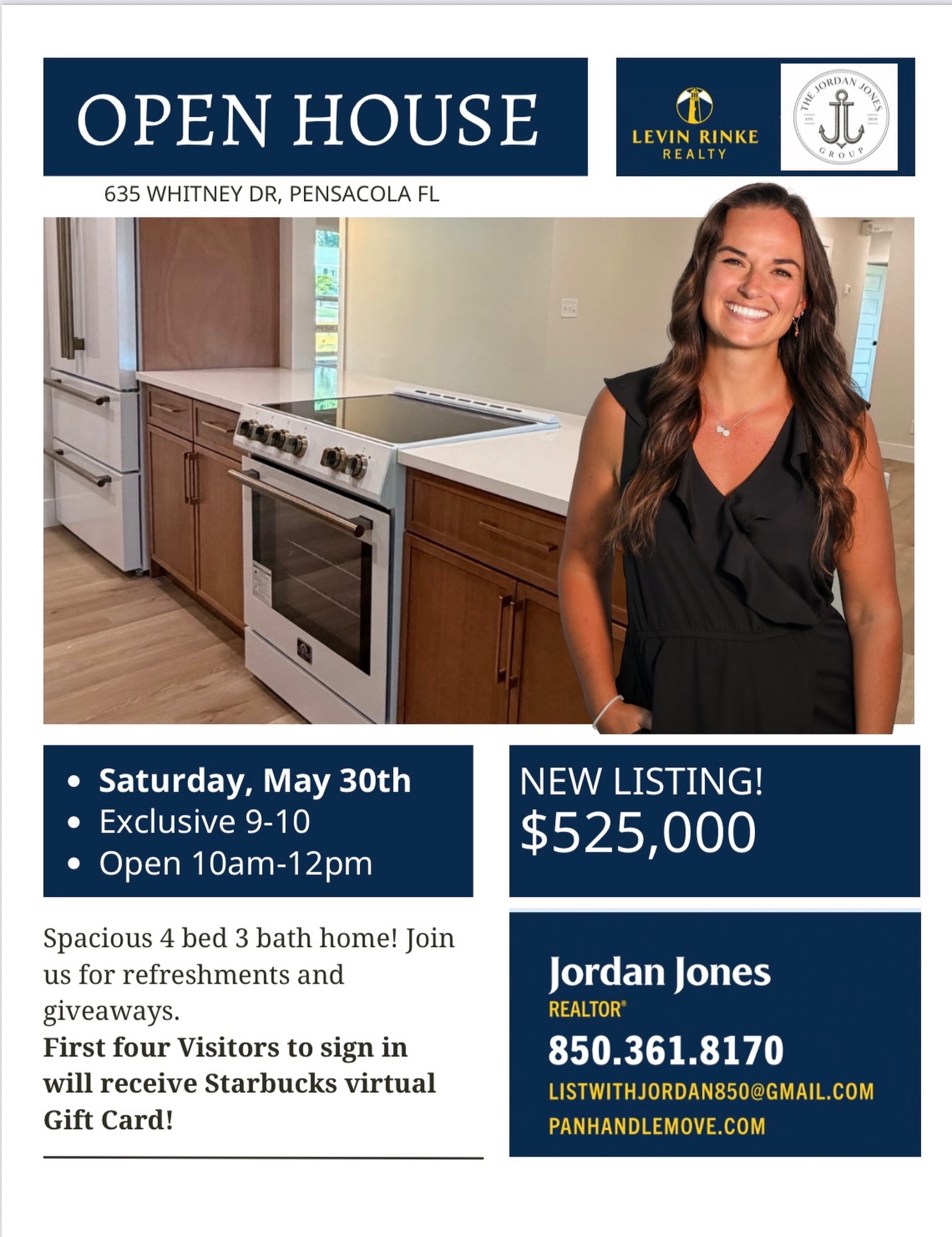 š”⨠NEW LISTING ALERT āØš”
Come see this beautiful brand new listing in person this Saturday from 10AMā12PM! Whether youāre actively house hunting, just starting your search, or simply curious about the market, Iād love to welcome you in and show you around. š
This home has so much to offer, and pictures only tell part of the story. Come walk through, ask questions, and imagine what life could look like here! āļøš
š
Open House: Saturday
ā° 10:00AM to 12:00PM
Bring a friend, stop by for a tour, and letās talk about your real estate goals! Thinking about buying or selling in Pensacola or the surrounding areas? Iām here to help every step of the way. š¤
šļø Realtor
āļø Jordan Jones Group
Levin Rinke Realty
š Pensacola, FL
āļø (850) 361-8170
š§ listwithjordan850@gmail.com
š Panhandlemove.com
š² Message me for more details, or to schedule a private showing if you canāt make the open house!
#PensacolaRealEstate #PensacolaHomes #OpenHousePensacola #FloridaRealEstate #GulfCoastLiving