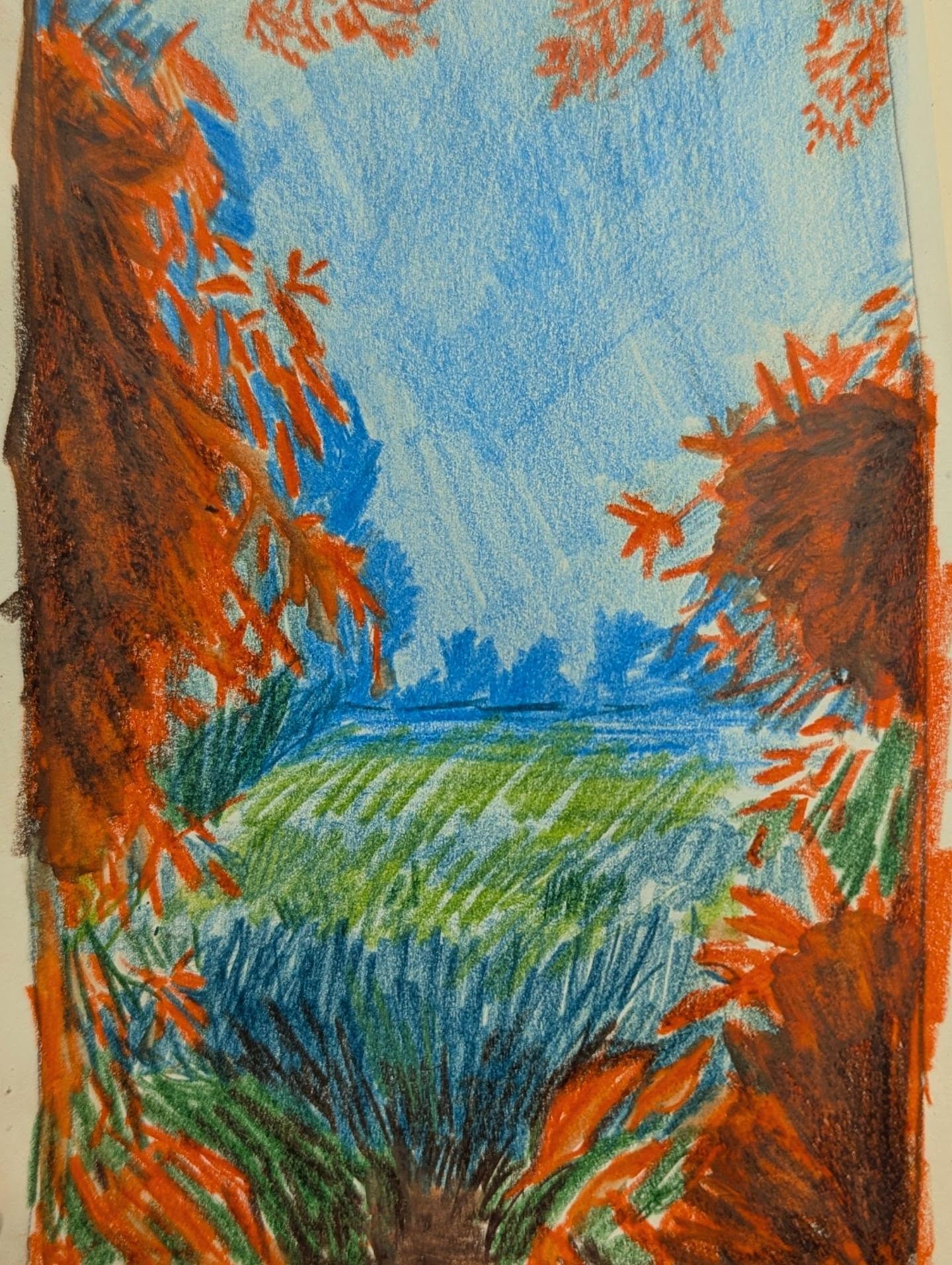 2. Weston Lane in 31° sunshine from inside my sketchbook
#landscape #sketchbook