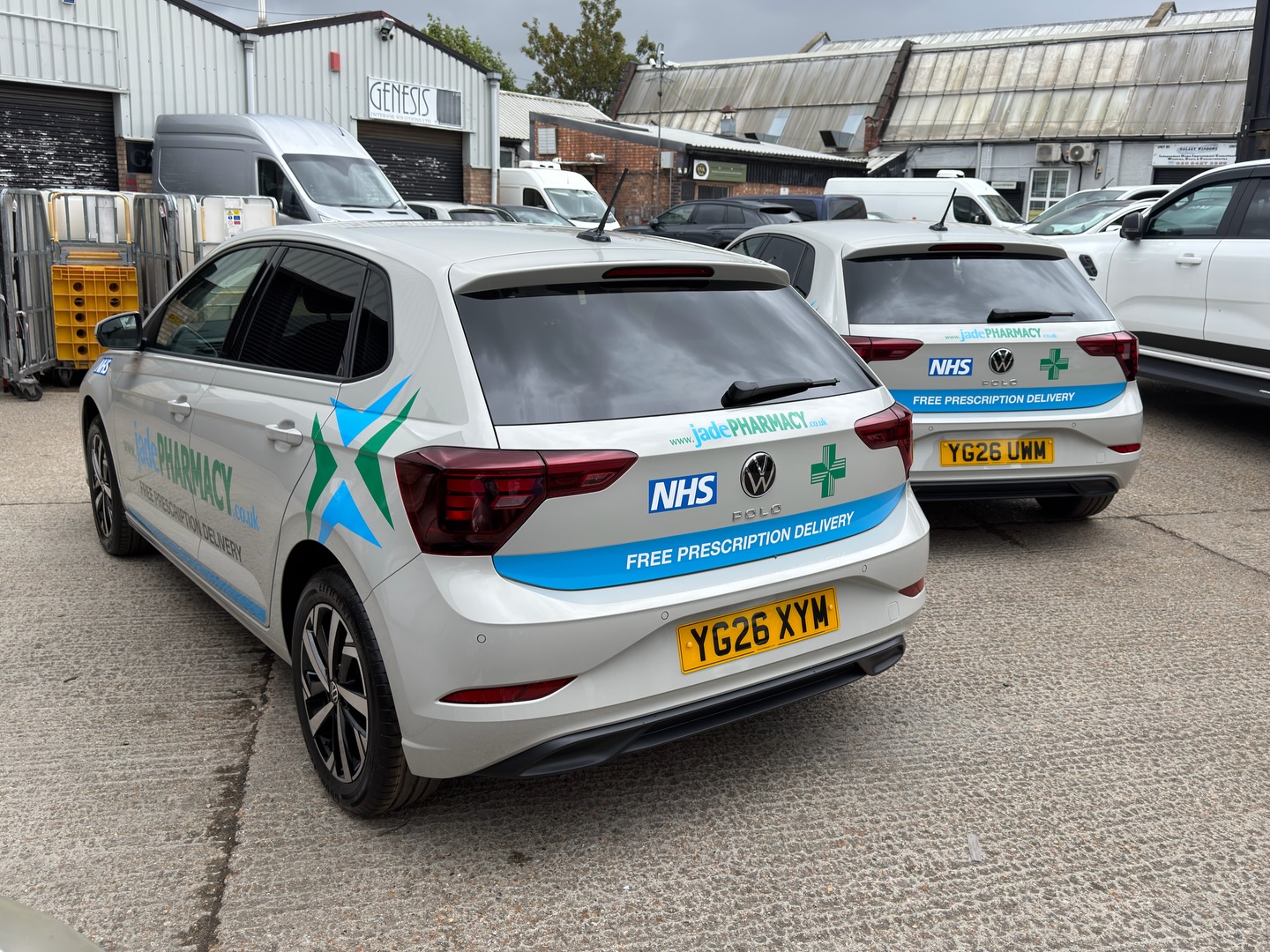 It’s that time of year again when we get inundated with @jade_pharmacy cars to be #branded and delivered back, 11 cars all done and ready for there new home. #graphics #signage #design #installation