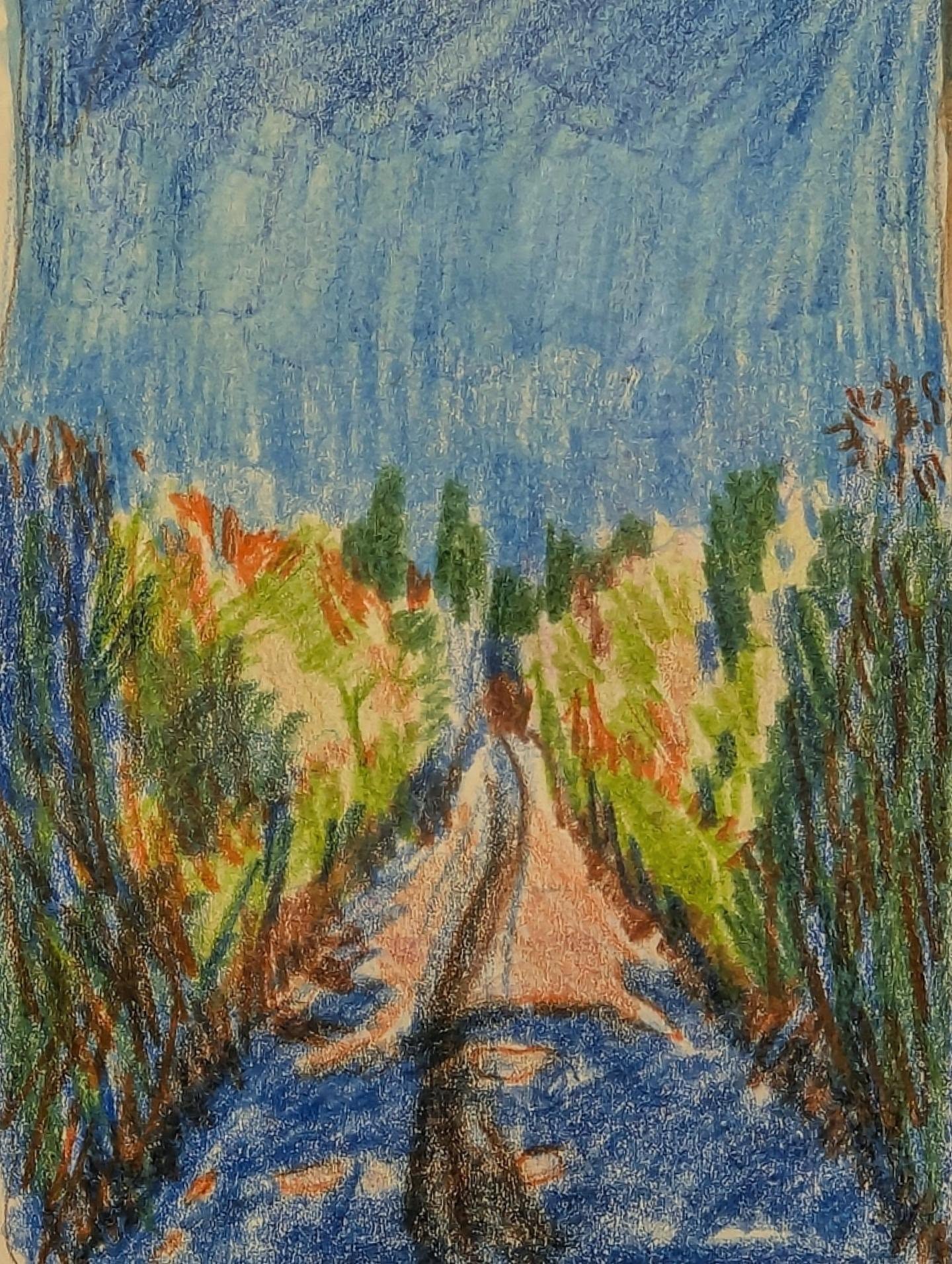3. Weston Lane in 31° sunshine from inside my sketchbook
#landscape #sketchbook