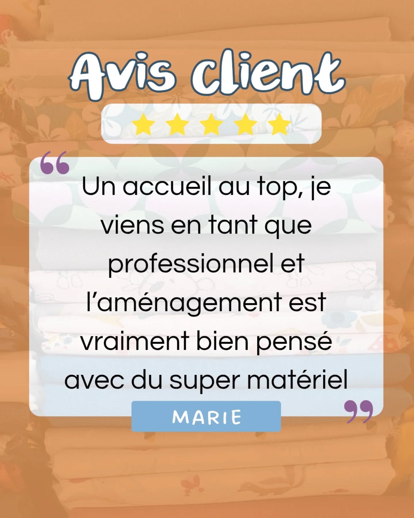 Avis ⭐️⭐️⭐️⭐️⭐️
"Un accueil au top, je viens en tant que professionnel et l'aménagement est vraiment bien pensé avec du super matériel"
Merci Marie pour cet avis 5 étoiles ✨️🥰