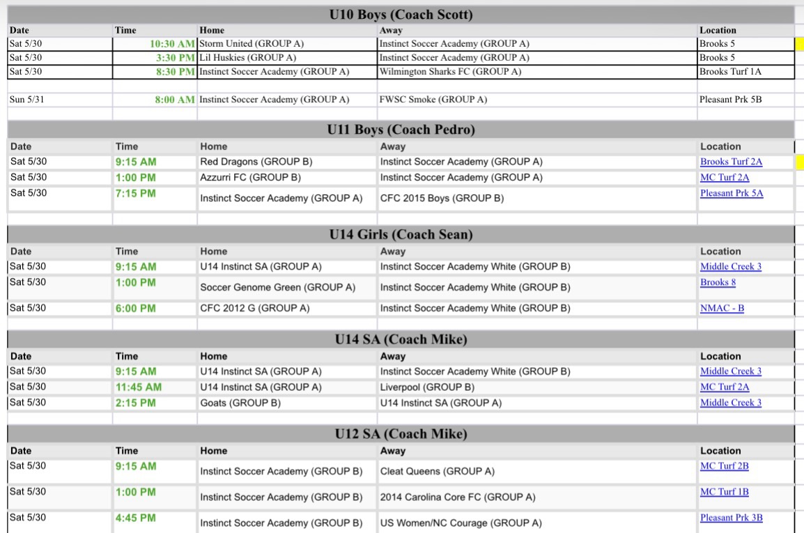 Our TST journey begins today!
Here is our schedule below for all teams. We have a live stream link posted on our story follow along and support us as we go into battle ⚽️💪🏼