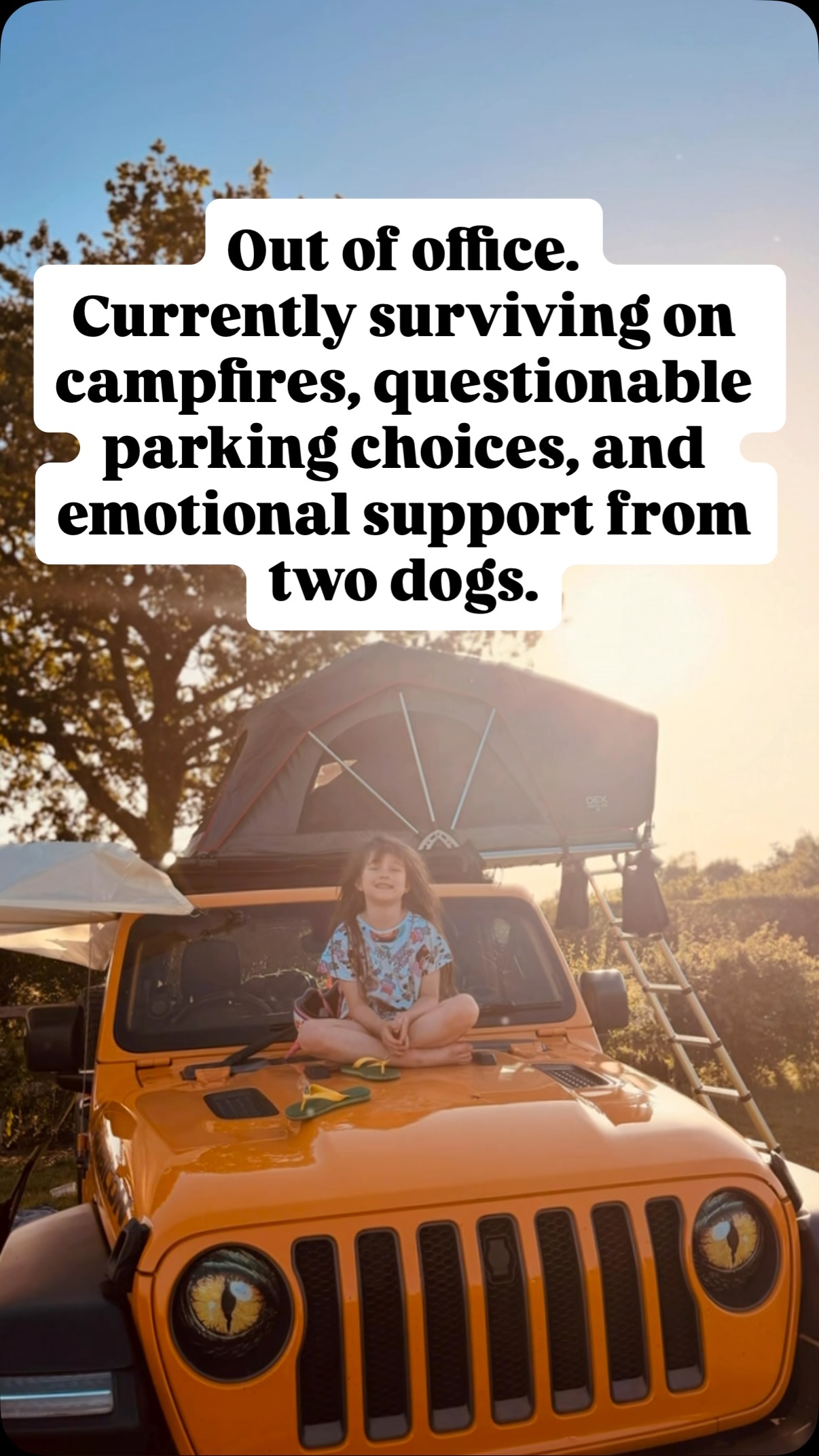 Out of office ✨
Gone camping with the Jeep, the dogs, a campfire or two, my violin and a lap harp! 🤣🤣
Back soon — probably smelling faintly of smoked marshmallows. 😋
#violinist #jeep #camping #weddingviolinist #essexviolinist