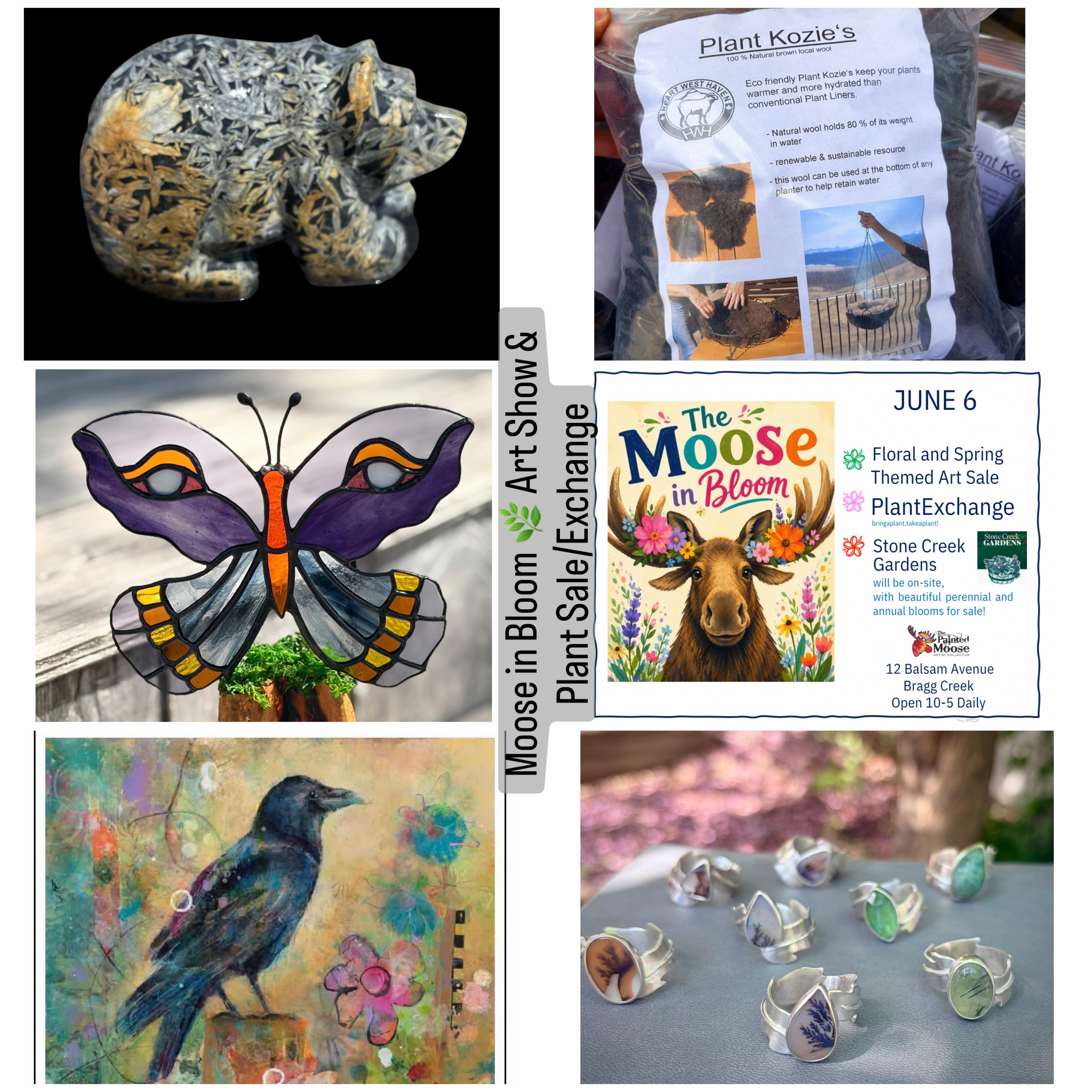 Just a few of the many new spring themed art pieces coming to the Moose in Bloom event June 6, 10am-5pm 🌷
@thepaintedmoose Bragg Creek
Joining us - Stone Creek Gardens 🌱
There will be a selection of annuals, perennials, ready made hanging baskets for sale as well as a plant exchange (bring 1 , take 1)
Stone Creek Gardens will accept cash, cheque or e-transfer on site.
The painted moose artists will also be on site (any payment accepted for the art show).
@visit_bragg_creek
#artshow #plantsale #braggcreek #springshow #plantexchange