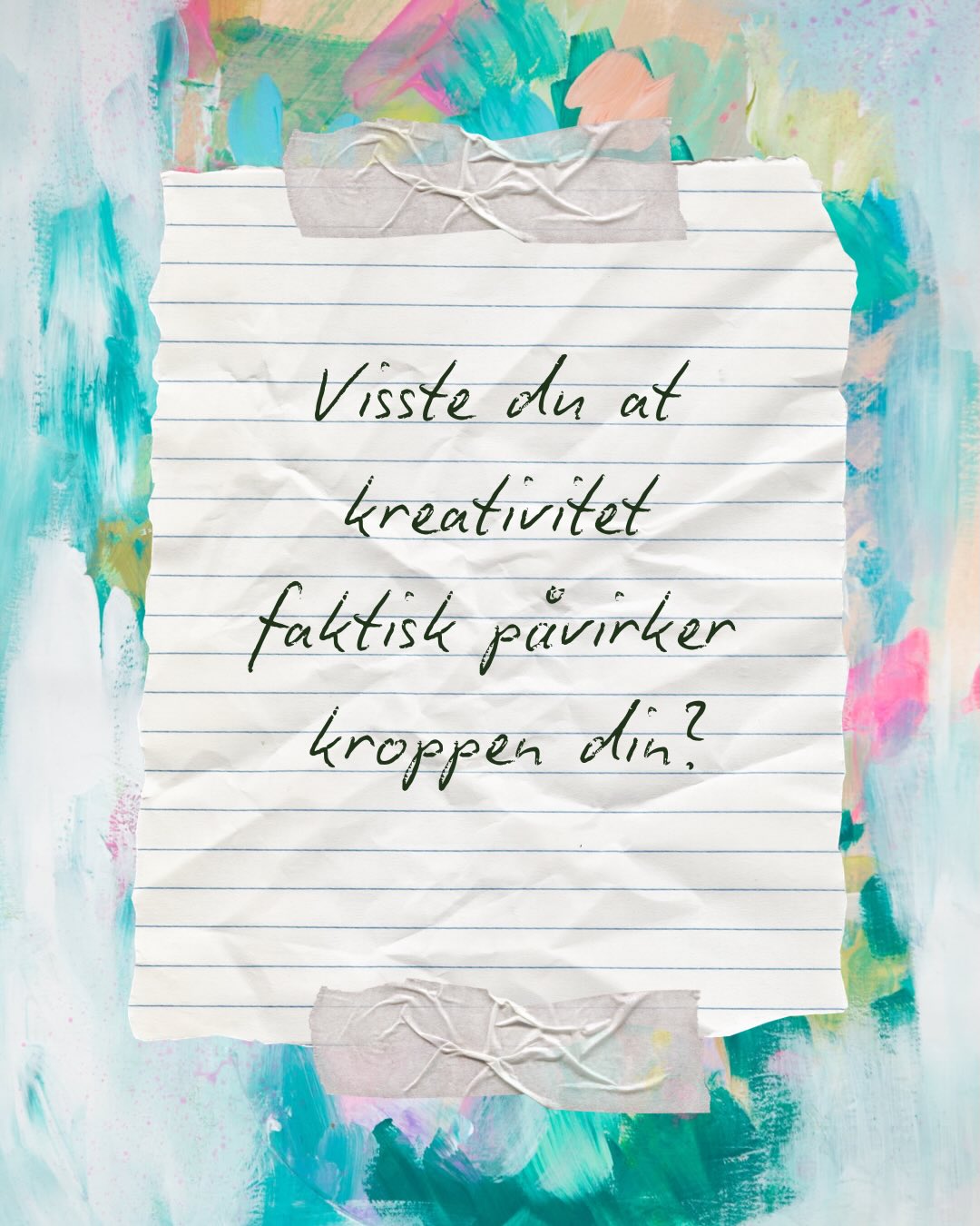 Dette er på ingen måte ny informasjon, men jeg har stor tro på at det trenger mer plass i det moderne samfunn 🩵
At kreative aktiviteter kan være bra for helsa, uten noe som helst forkunnskaper, det syns jeg er skikkelig kult! 🌈
#kreativitet #kunstsommedisin #skapendesjel
