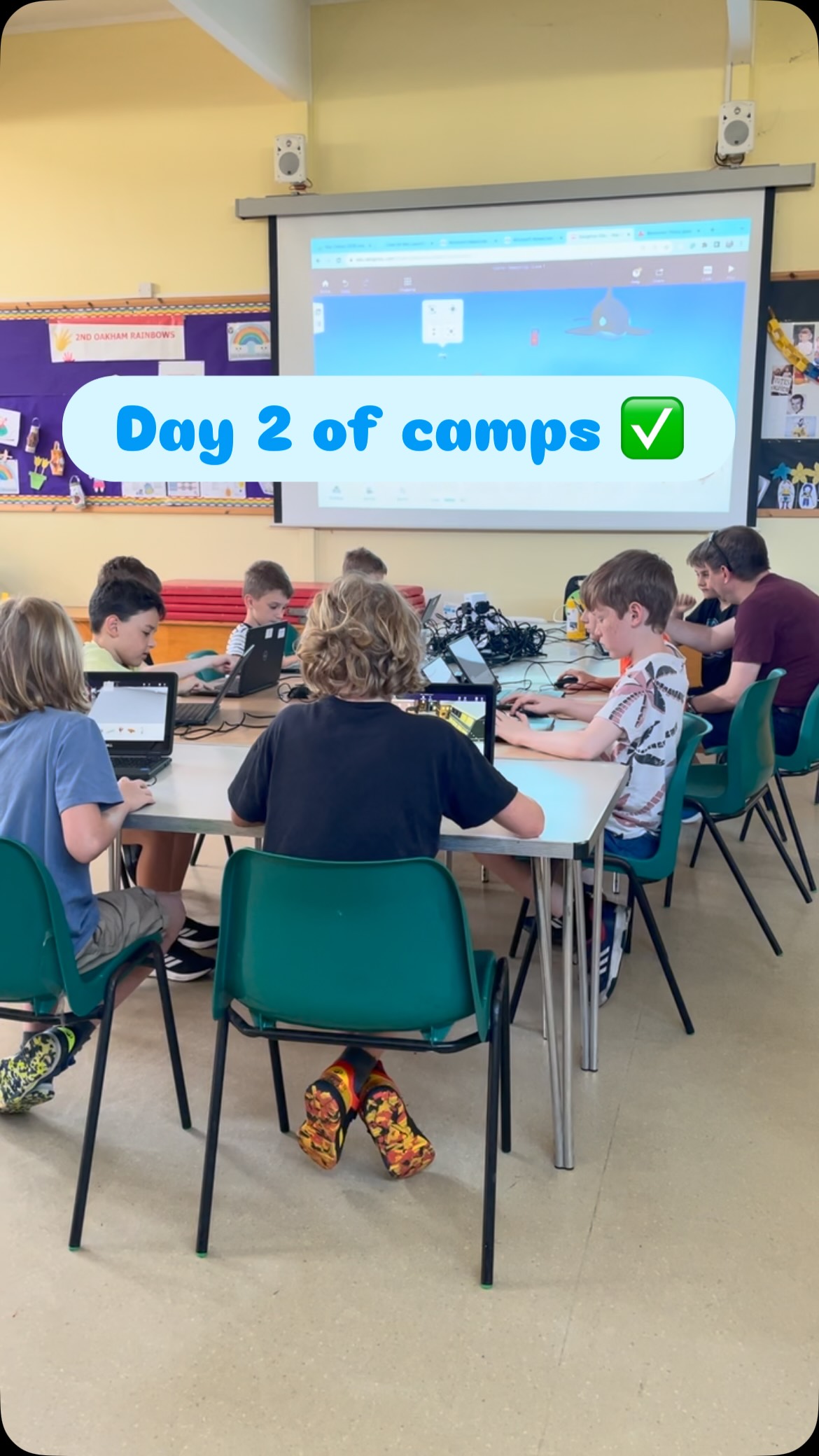 Day 2 of May half term camps are done! Today we made 3D teleporting projects in @delightex_engine, which was a big hit with the kids, then we designed dc motor propelled boats and tested them in our make shift river, then we rounded off with robots #younginnovatorsclub #futureinnovators #youngengineer #childrenscoding #codingforkids