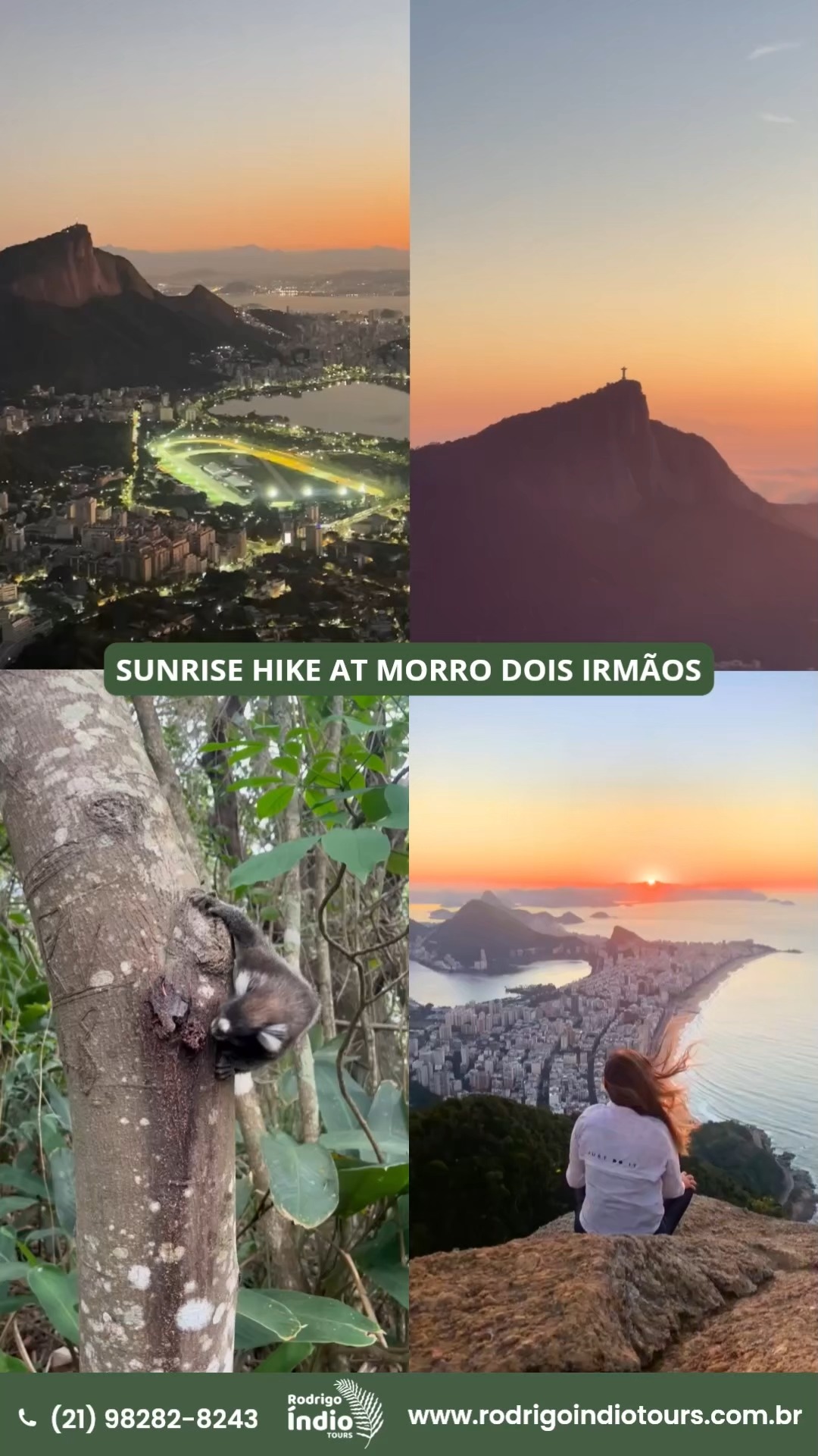 O que acha de começar o dia com um nascer do sol radiante e incrível no Morro Dois Irmãos? Sendo uma das trilhas mais procuradas do Rio e na minha opinião a vista mais bonita.
How about starting your day with a radiant and incredible sunrise at Morro Dois Irmãos? It's one of the most popular trails in Rio and, in my opinion, offers the most beautiful view.
MORRO DOIS IRMÃOS:
https://www.rodrigoindiotours.com.br/nascer-do-sol-morro-dois-irmaos
AS MELHORES EXPERIÊNCIAS ESTÃO AQUI:
https://www.rodrigoindiotours.com.br/experiencias
MAIS UM DIA DE ÍNDIO
ANOTHER ÍNDIO DAY