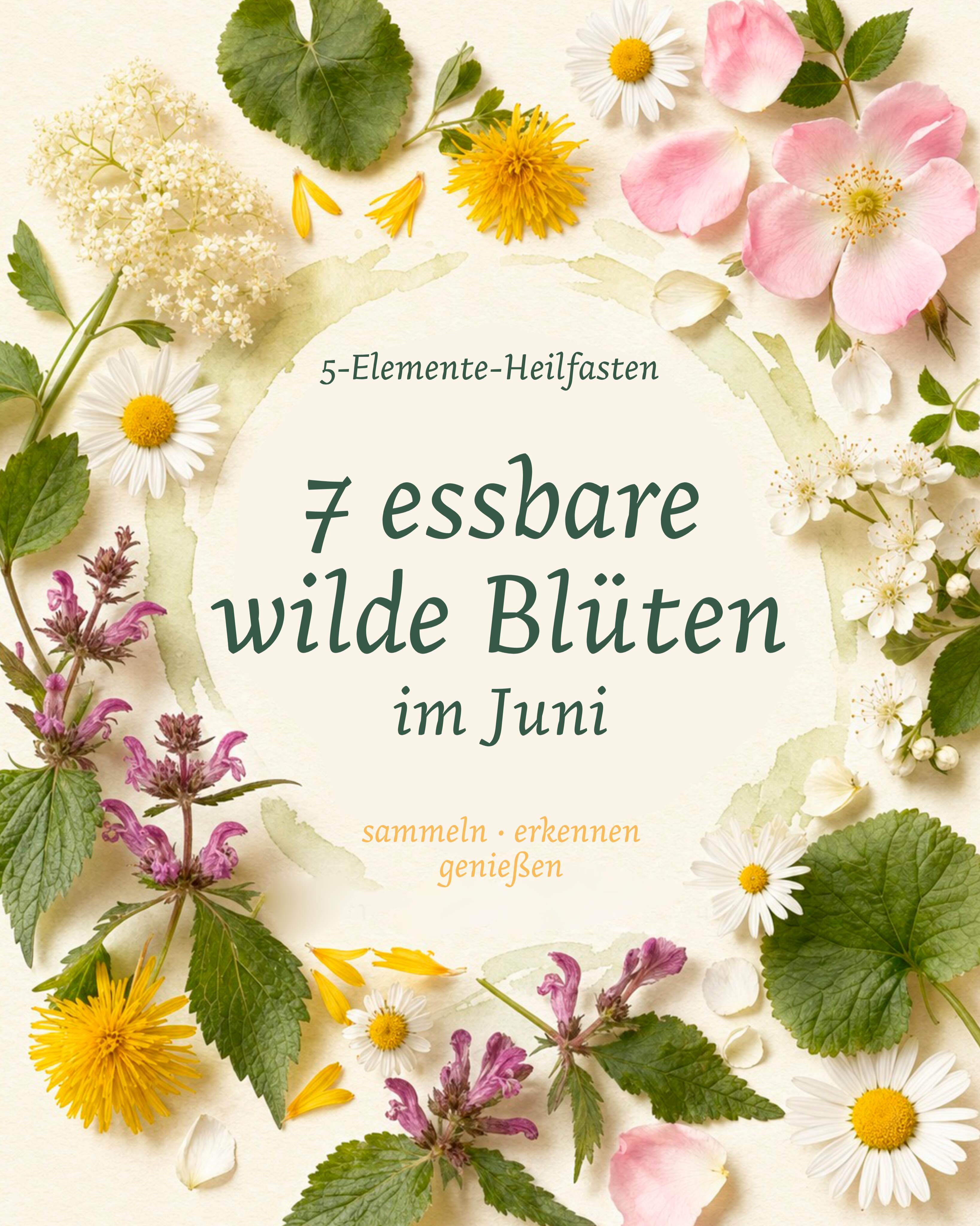 Der Juni ist perfekt, um heimische Wildpflanzen achtsam zu entdecken. Diese sieben Begleiter bringen Farbe, Aroma und Naturverbundenheit in deine Küche: Holunderblüten, Löwenzahn, Gänseblümchen, Taubnessel, Huflattich, Weißdorn und wilde Rose.
Wichtig beim Sammeln: Nur Pflanzen verwenden, die du sicher bestimmen kannst. Sammle nicht an Straßenrändern, auf gespritzten Flächen oder in Naturschutzgebieten. Huflattich bitte nur maßvoll nutzen.
Vom 5. bis 10. Juli bieten wir unser 5-Elemente-Heilfasten mit besonderem Fokus auf Heilkräuter an. Wir verwenden dabei mehr Kräuter im Essen und gehen gemeinsam Kräuter sammeln, damit du die Pflanzen nicht nur kennenlernst, sondern auch praktisch in deinen Alltag mitnehmen kannst.
Speichere dir den Post für deinen nächsten Juni-Spaziergang und teile ihn mit jemandem, der Wildkräuter liebt.
#5ElementeHeilfasten #Heilfasten #Wildkräuter #FastenRetreat #Kräuterkunde