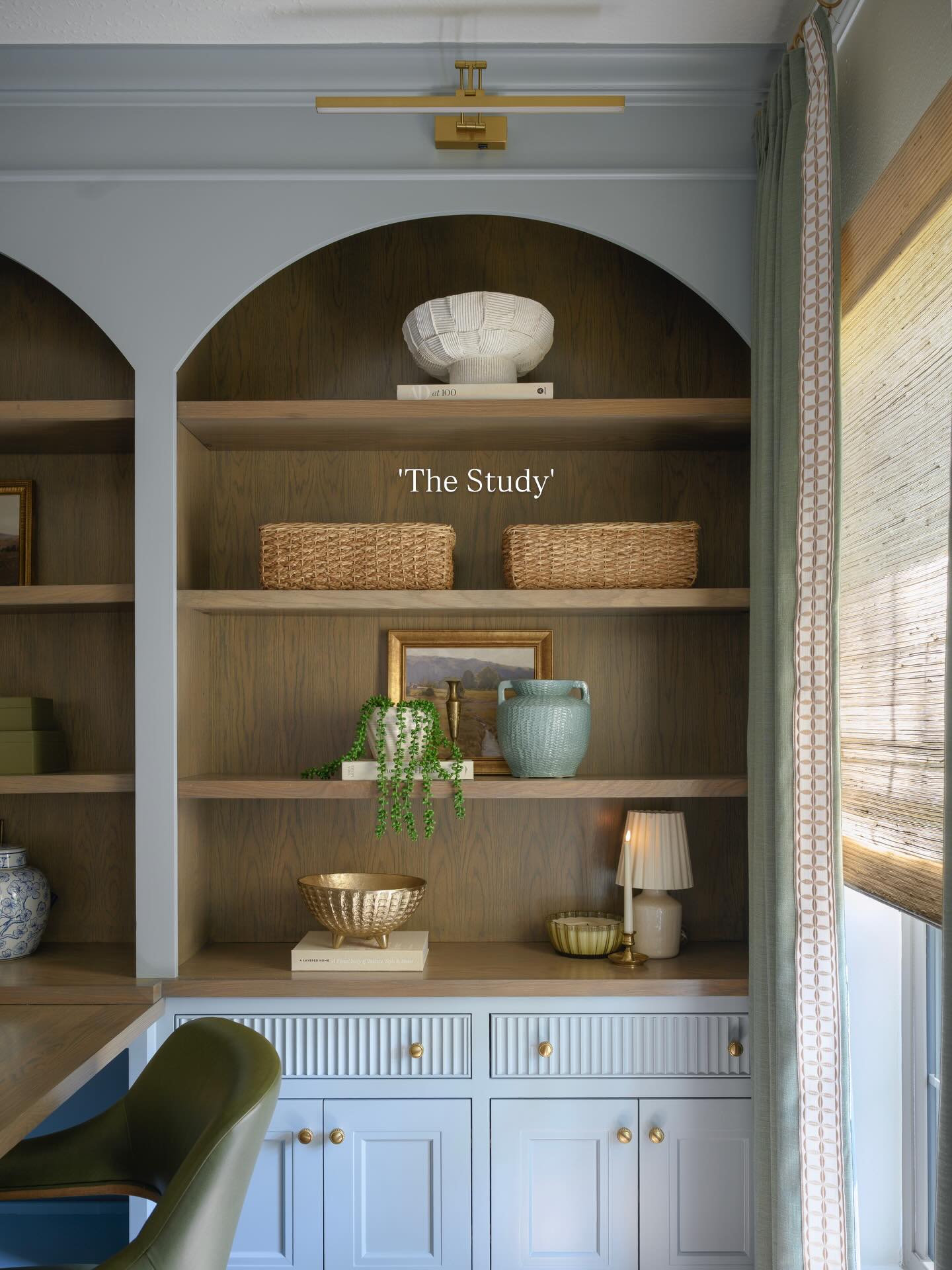 It's always exciting to reveal a space for the first time - especially one with this much transformation behind it.
At Evergreen Estate, this former formal dining room wasn't serving our clients' needs, so we reimagined it as a dedicated study. 🩵
A space that now supports their work-from-home lifestyle while feeling layered, warm, and highly functional.
📷 Photos by @bayoucitycaptured