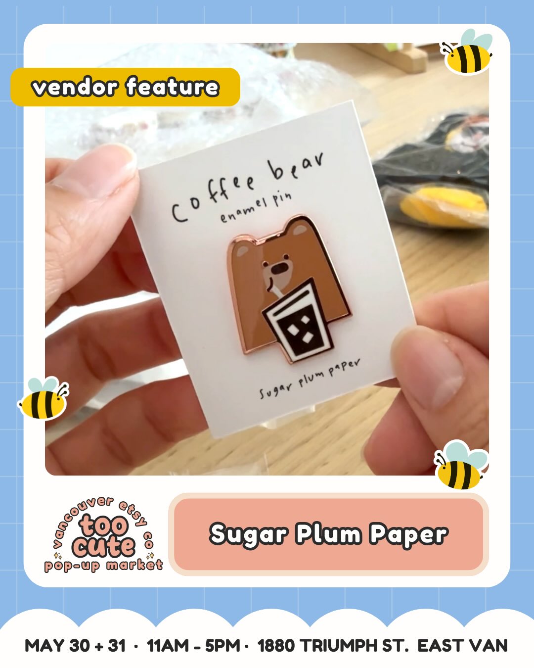 For the cutie collectors and little-treasure hunters โจ
Meet Sugar Plum Paper @sugarplumpaper.ca is coming to TOO CUTE with Stickers, sticker sheets, washi tapes, notepads + magnetic bookmarks โ aka the kind of booth you wander into โjust to lookโ and then suddenly need a treat for yourself.
Sugar Plum Paper is a cozy stationery and journaling supply shop for playful hand-drawn designs. As an artist and stationery enthusiast, their journaling hobby inspires every product that they design, draw, and create in their home studio in Richmond, BC!
๐๏ธ Want the ticket link? Comment TICKETS and weโll send it straight to your DMs.
Tickets are just $3 and good for both days | Kids 12 + under FREE
๐ฐ Buy early = more chances to win market cash + swag!
For every 100 tickets sold, weโll draw for market cash or swag to spend at the market.
๐ 50% of ticket proceeds benefit Backpack Buddies Canada + Quest Non-Profit Grocery Market.
๐ญ Come in costume for a bonus ballot! Keep it family-friendly and youโll be entered to win a prize package.
๐๏ธ Sat May 30 + Sun May 31 | 11amโ5pm
๐ Maritime Labour Centre, 1880 Triumph St, East Van
๐ถ Pet-friendly + fully accessible
๐ Comment TICKETS to grab yours!
#VancouverEtsyCo #TooCuteMarket #VancouverMarket #VancouverMakers #EastVan