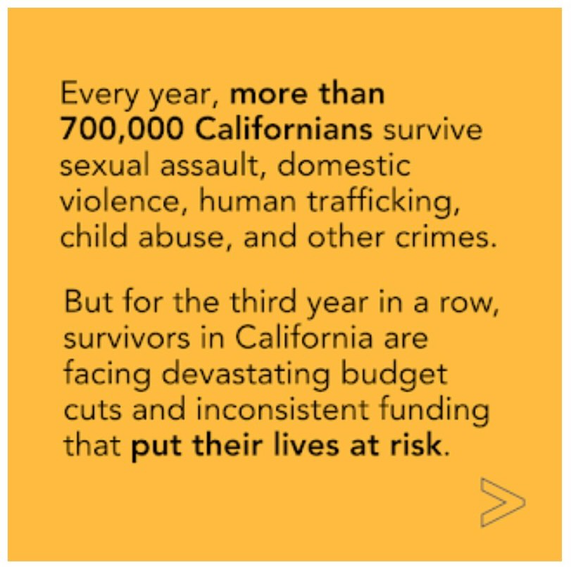 #CALeg @moniquelimonca @caspeakerrivas @senjohnlaird @asmjessegabriel - don’t leave survivor services on the board. Stick to your commitment to supporting survivors and the life-saving services that they depend on after harm!
Use: https://app.oneclickpolitics.com/campaign-page?cid=uS7ntOHwQ79vyY4UitK6C
To make your voice heard! Stand with Survivors today! #survivorsupport #getloud #beheard
Repost @_valorus
Pro tempore Limón: @moniquelimonca
Senator Laird: @senjohnlaird
Speaker Rivas: @caspeakerrivas
Assemblymember Gabriel: @asmjessegabriel