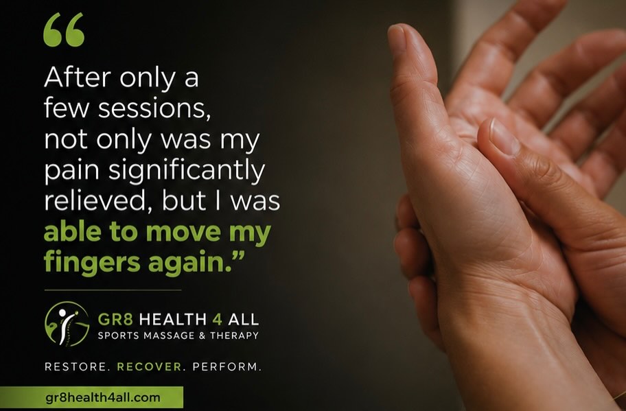 “After only a few sessions, not only was my pain significantly relieved, but I was able to move my fingers again.”
This is why I do what I do.
Massage therapy isn’t just about relaxation. It’s about helping the body function better, move better, heal better, and stay healthy long term.
Whether you’re dealing with chronic pain, injury recovery, muscle tension, or movement restrictions, targeted therapeutic bodywork can make a powerful difference.
My goal is always to help clients restore mobility, reduce pain, improve recovery, and support long-term performance and wellness.
#SportsMassage #TherapeuticMassage #MassageTherapy #Recovery #PainRelief