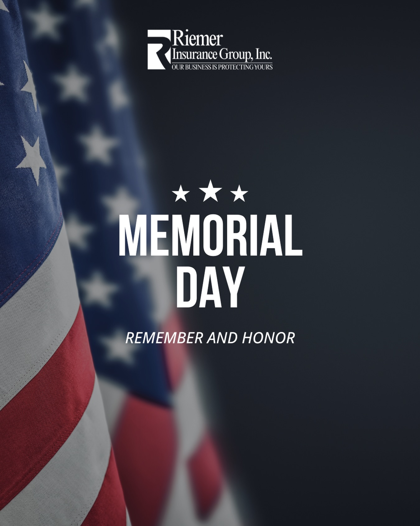 This Memorial Day, we honor and remember the brave men and women who made the ultimate sacrifice for our country. 🇺🇸
Their courage, service, and sacrifice will never be forgotten.
From all of us at Riemer Insurance, we wish you and your family a safe and meaningful Memorial Day.