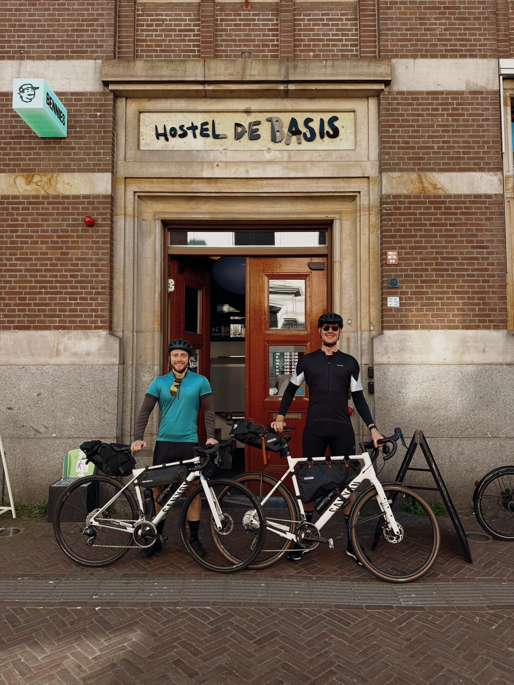 Greetings from Zwolle! 👋 @hosteldebasiszwolle
These two are now on their way to beautiful Amsterdam.
Perfect summer weather, open roads, and just enjoying the ride.
#bikepacking #cyclinglife #netherlands #summercycling #adventureride