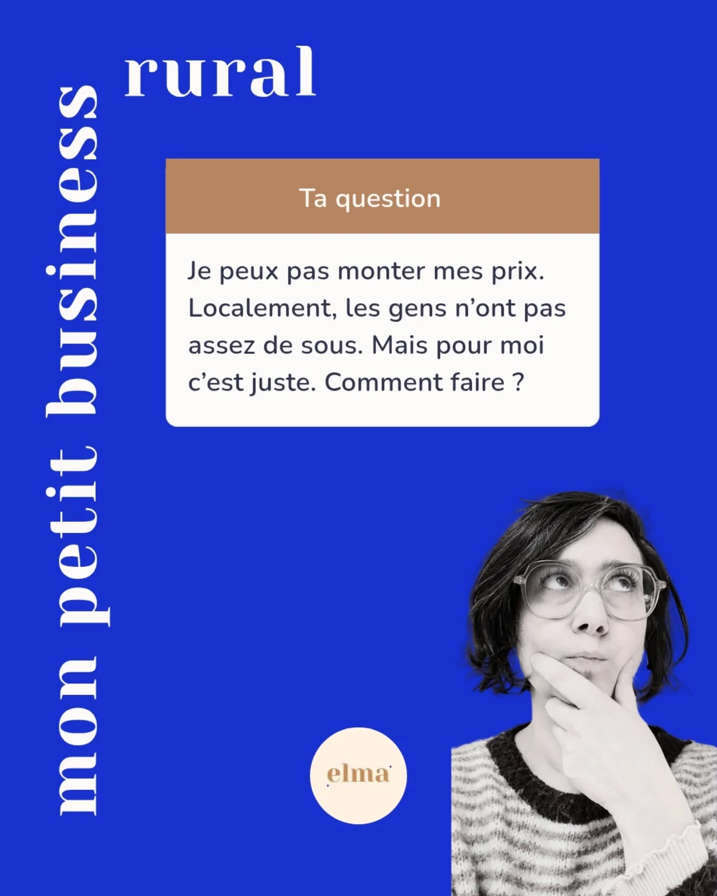 ✨ Nouvelle série ✨ J'inaugure une nouvelle "rubrique" sur ce compte insta : tes questions et mes réponses sur ton petit business rural 🌿
Ça peut être des questions com', vente, branding, contenus mais aussi vente, tarifs ou encore statuts.
Envoie-moi tos questions en mp, je suis toute ouïe 🤗
Psst : si tu veux rejoindre la formation "Vivre de son activité indépendante" la semaine prochaine à Eymoutiers (3-4-5 juin) c'est encore possible !
Et toi, tu es comment niveau tarif ?