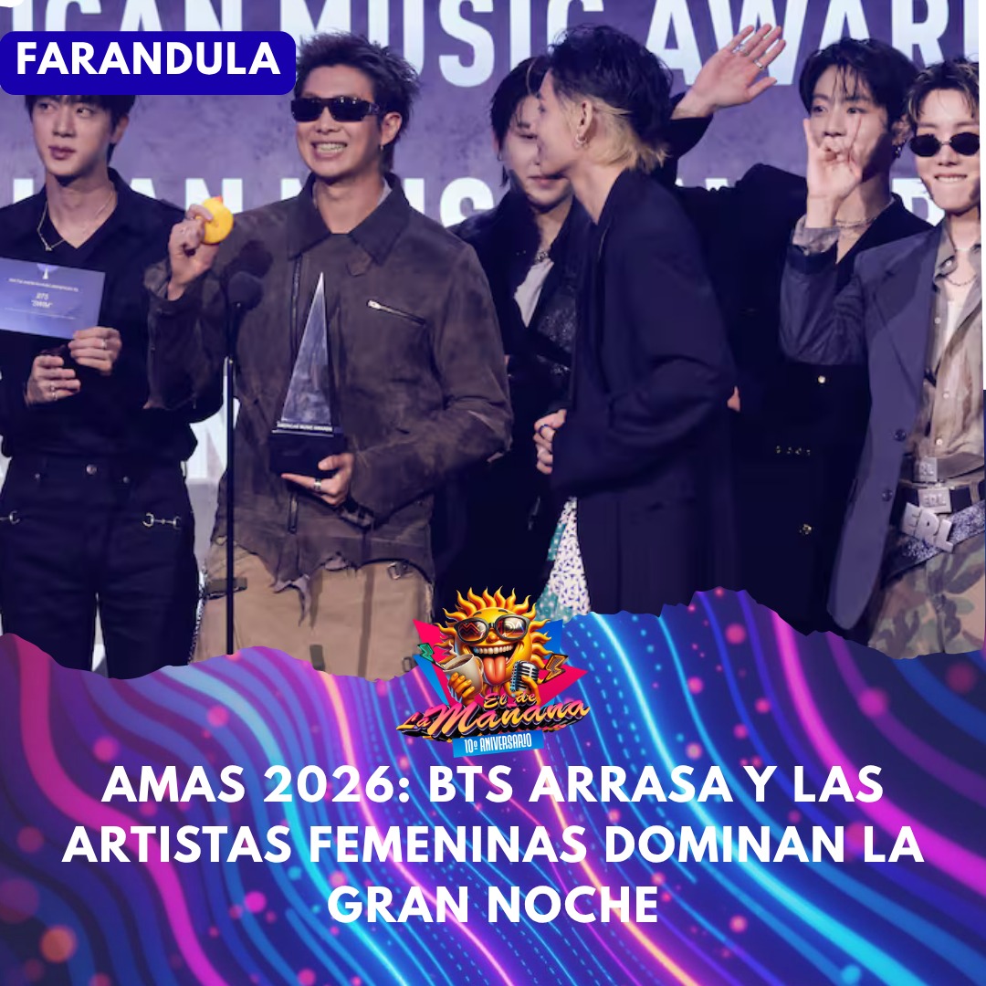 🏆✨ Los AMAs 2026 dejaron una noche llena de emociones, sorpresas y grandes protagonistas 🎶🔥
BTS volvió a demostrar su poder global arrasando en varias categorías, mientras artistas como Shakira, KAROL G, Sabrina Carpenter y Cardi B brillaron con importantes victorias 👏🌎
La gala celebrada en Las Vegas también dejó momentos inesperados, con nombres como Taylor Swift y Rosalía quedándose sin premios en una de las ediciones más competitivas de los últimos años 👀
Una noche donde la música, el talento y el impacto femenino dominaron el escenario. 🎤✨
#AMAs2026 #BTS #KarolG #Shakira #CardiB #SabrinaCarpenter #Musica #Awards #LaMovidaLatina #ElDeLaMañana