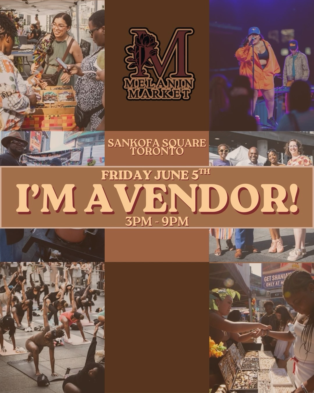 Hey cuties! šš Guess what?
āØIām a vendor at Melanin Market on Friday, June 5th!āØ
Catch me outside at Sankofa Square (formerly Yonge & Dundas Square) in the heart of Toronto from 3pmā9pm!
Come shop Black, support local, and vibe with some of the dopest entrepreneurs in the city- including ME š¤ŖāØšš½
Donāt miss out! ššš½