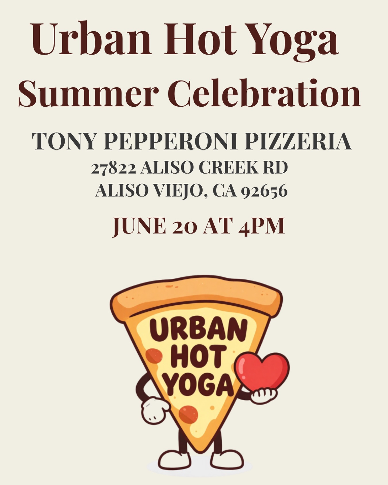 IT’S PARTY TIME 🥳🍾🍕🎈
Join us in celebrating the completion of our 30 Day Challenge as well as congratulating our newest Teacher Training graduates!!!
We will be gathering at @tony.pepperoni.pizzeria June 20th at 4pm! Come ready to mingle, connect with community, and win some prizes 🎟️
We love you & can’t wait to celebrate together ♥️ #orangecounty #community #party #summer #celebration