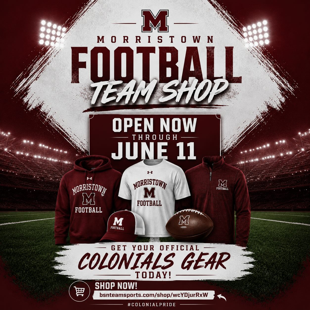 🏈 MORRISTOWN FOOTBALL TEAM SHOP IS OPEN! 🏈
The wait is over, Colonials fans! Show your pride on and off the field with official Morristown High School Football gear, apparel, and accessories.
🛒 Team Shop Link in Bio & here:
https://bsnteamsports.com/shop/wcYDjurRxW
🔥 Team Shop closes June 11
⏰ Don’t miss your chance to gear up and support your MHS Colonials! Ten percent of the proceeds support the football program.
Whether you’re a player, parent, alumni, or fan, there’s something for everyone!
#MorristownFootball #thestandard #gocolonials
