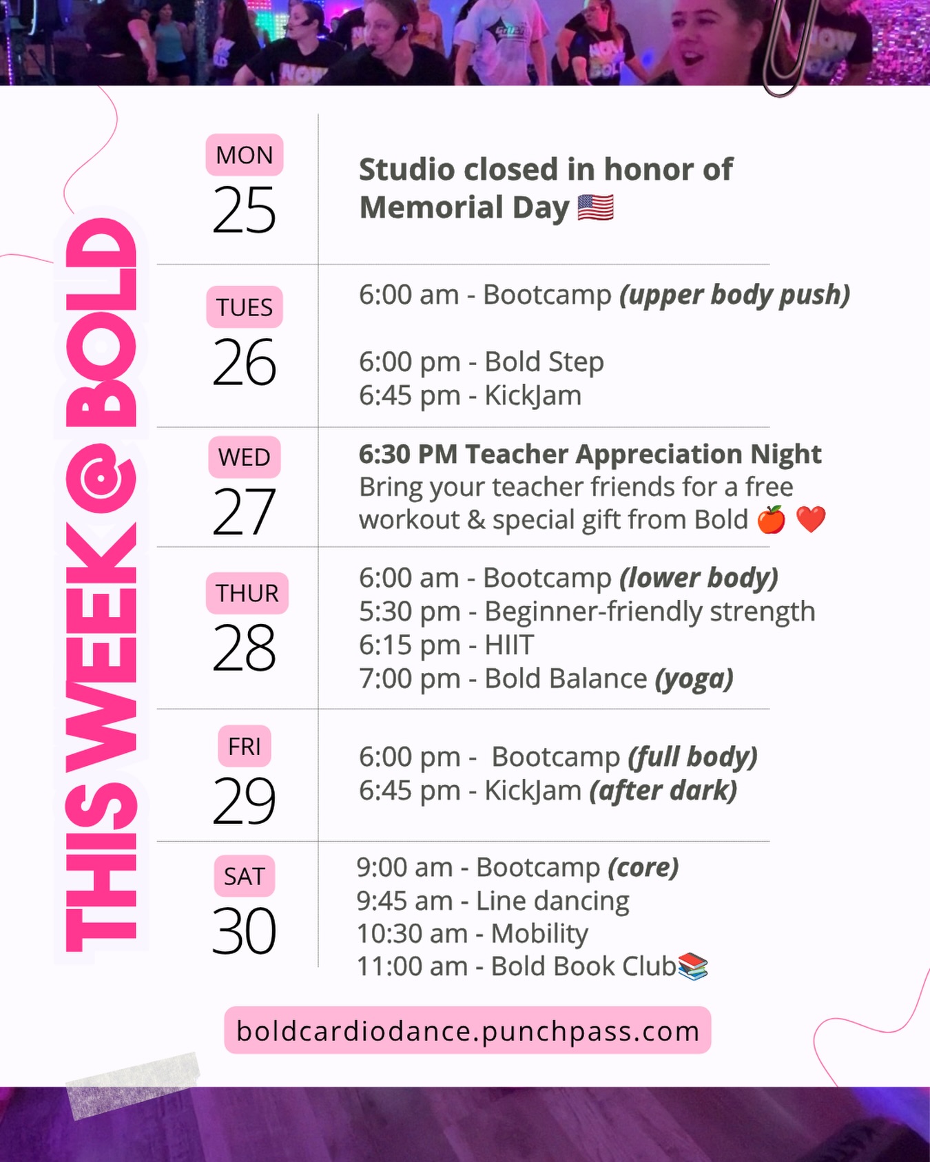 We hope everyone had a relaxing long weekend ❤️
It’s time to jump back in and get to WORK. 💪🏻 We’ve got some super fun stuff planned for you this week in celebration of school being OUT for summer!!
Including….a special FREE teacher appreciation workout for our teachers & school staff! No experience required, ALL fitness levels welcome. Join us for super fun mashup workout & a special gift!! 💃🫶🏻✨
PS. Book Club this Saturday is at Good Stuff Coffeehouse! ☕️ Come hang out & chat with us!
We can’t wait!! 🔗 in bio to sign up!
#womensworkouts #dancefitness #workoutsformoms #teacherappreciation #pauldingcounty
